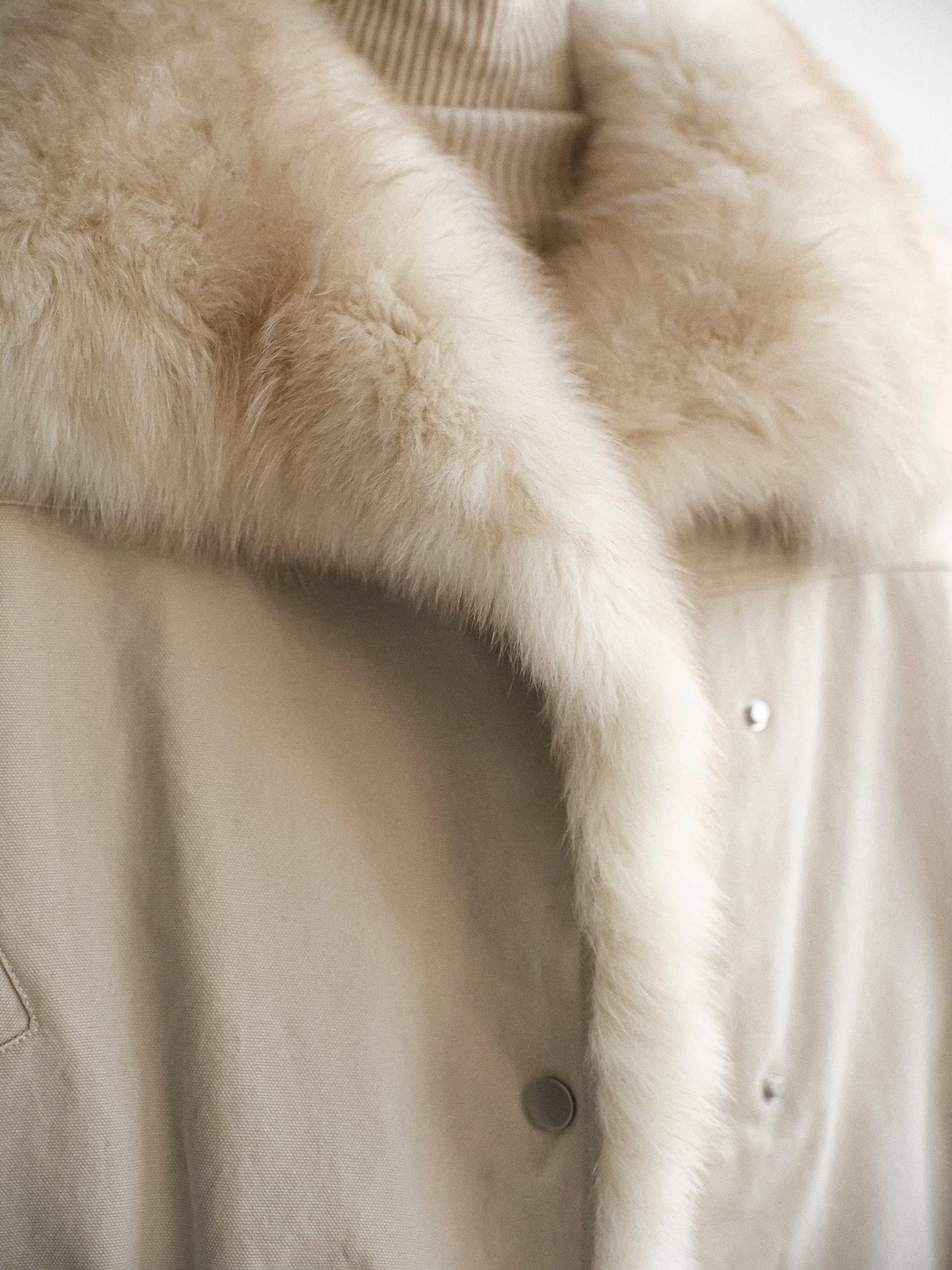 Cotton Canvas Fur Jacket, Beige sold by Source Unknown product image thumbnail 2