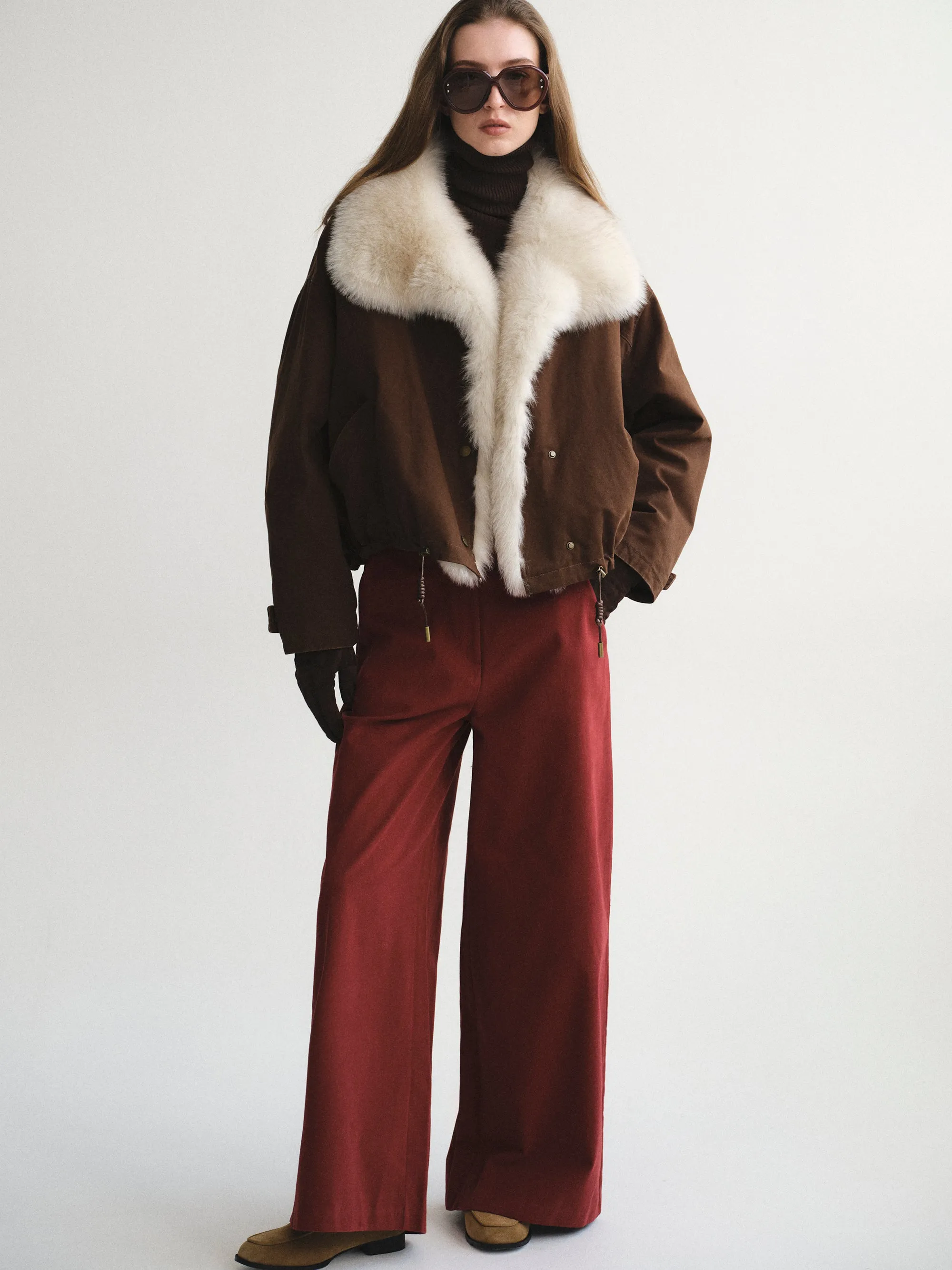 Cotton Canvas Fur Jacket, Brown sold by Source Unknown product image thumbnail 5