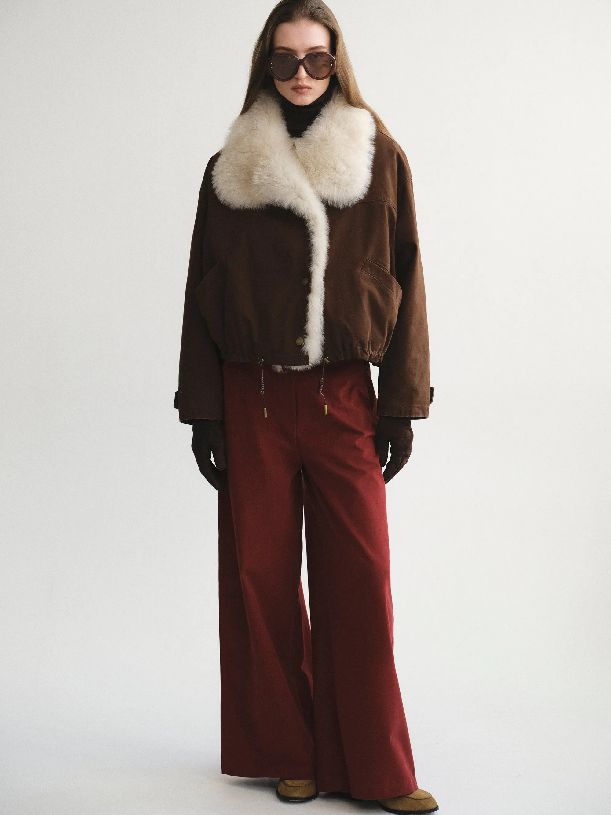 Cotton Canvas Fur Jacket, Brown sold by Source Unknown product image thumbnail 3