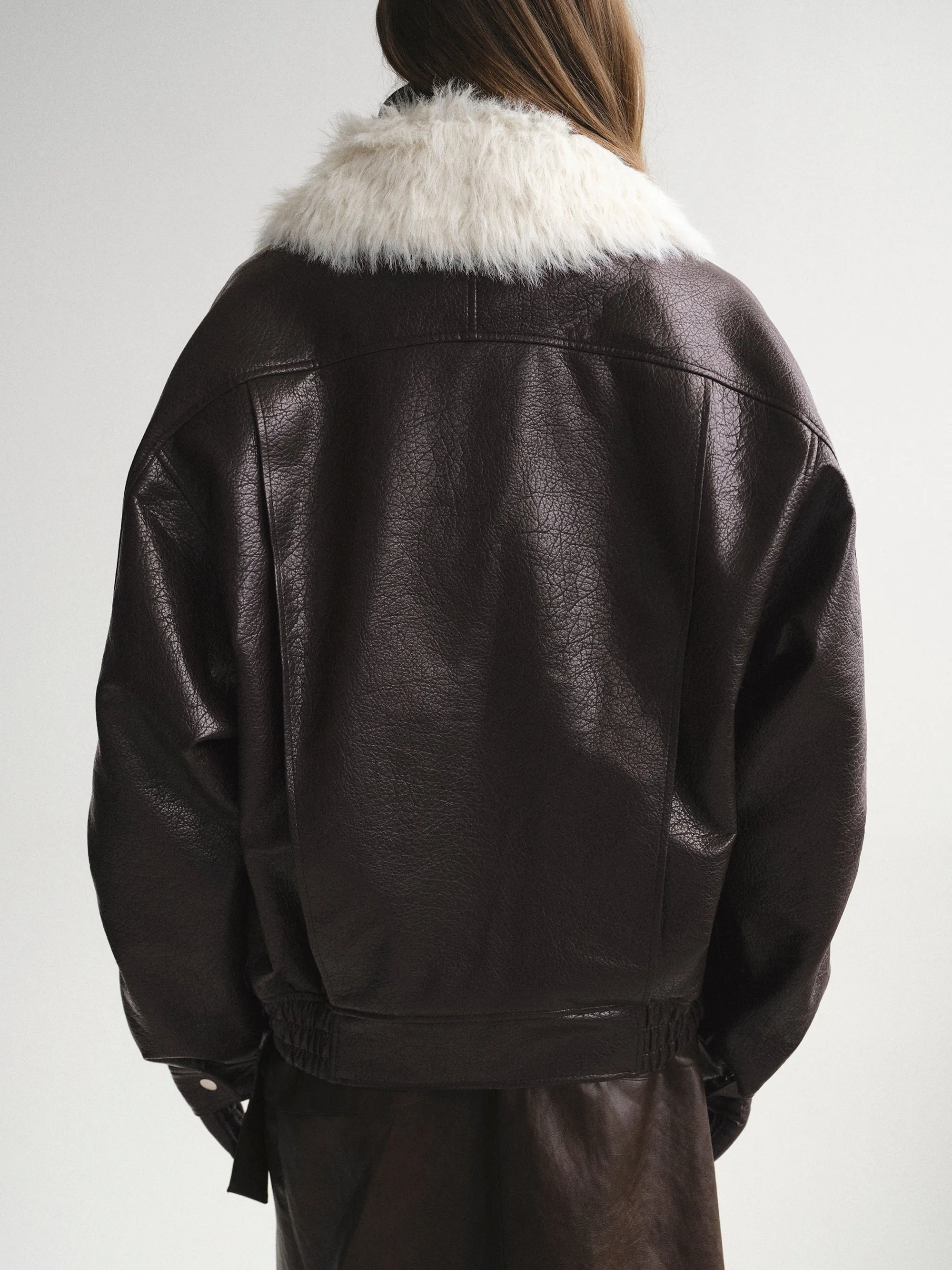 Padded Faux-Leather Jacket, Dark Brown sold by Source Unknown product image thumbnail 2
