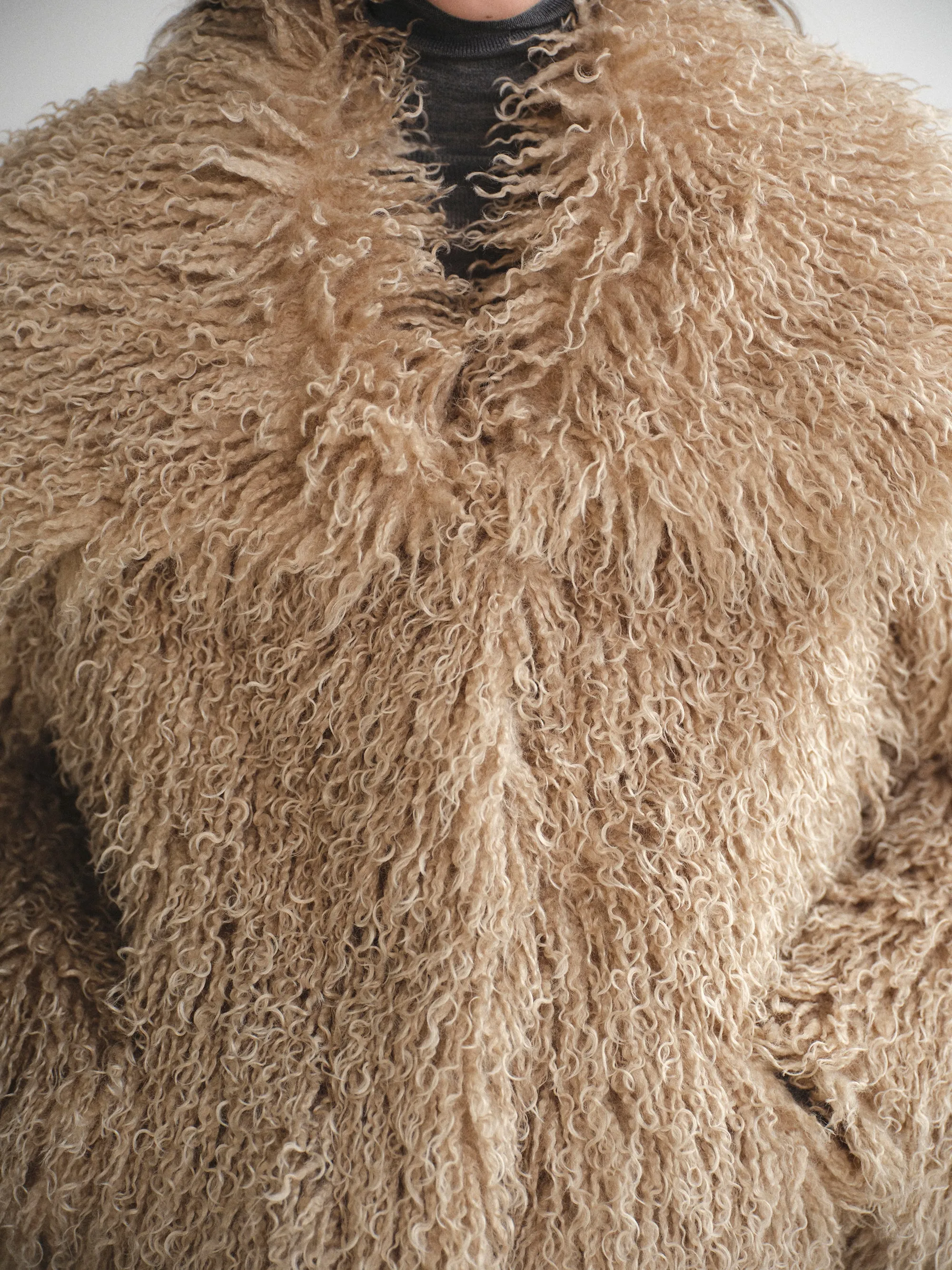 Long Hair Faux-Fur Jacket, Brown sold by Source Unknown product image thumbnail 3