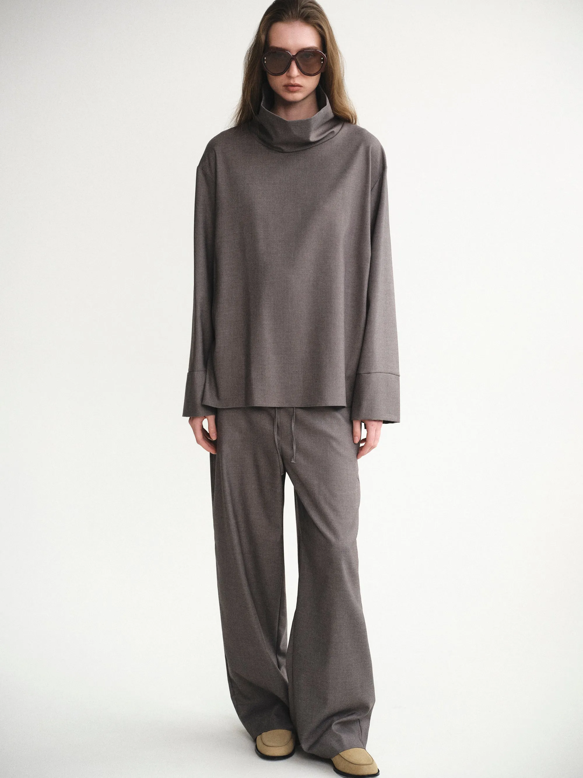 High-Neck Blouse, Grey sold by Source Unknown product image thumbnail 5