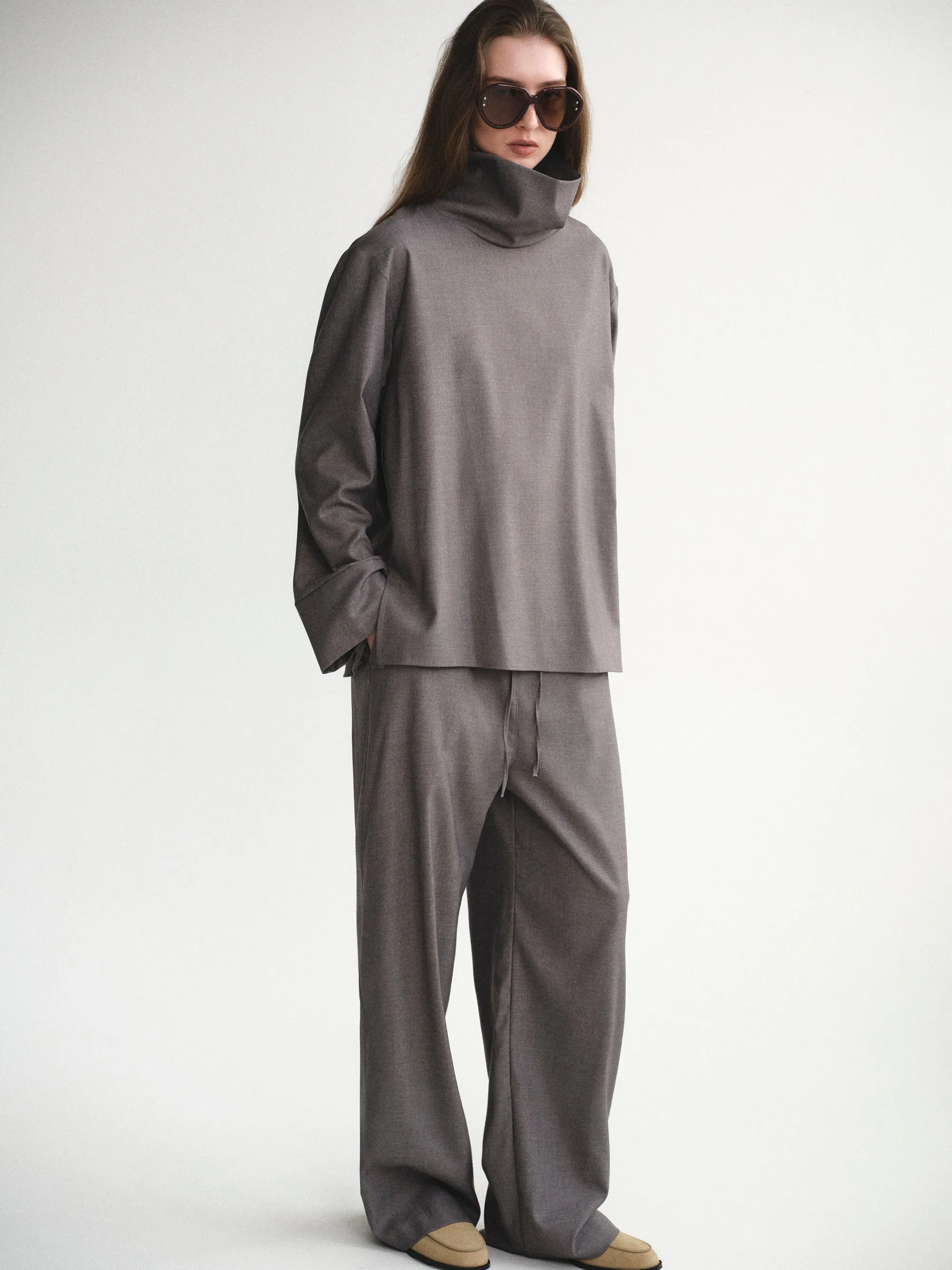 High-Neck Blouse, Grey sold by Source Unknown product image thumbnail 3