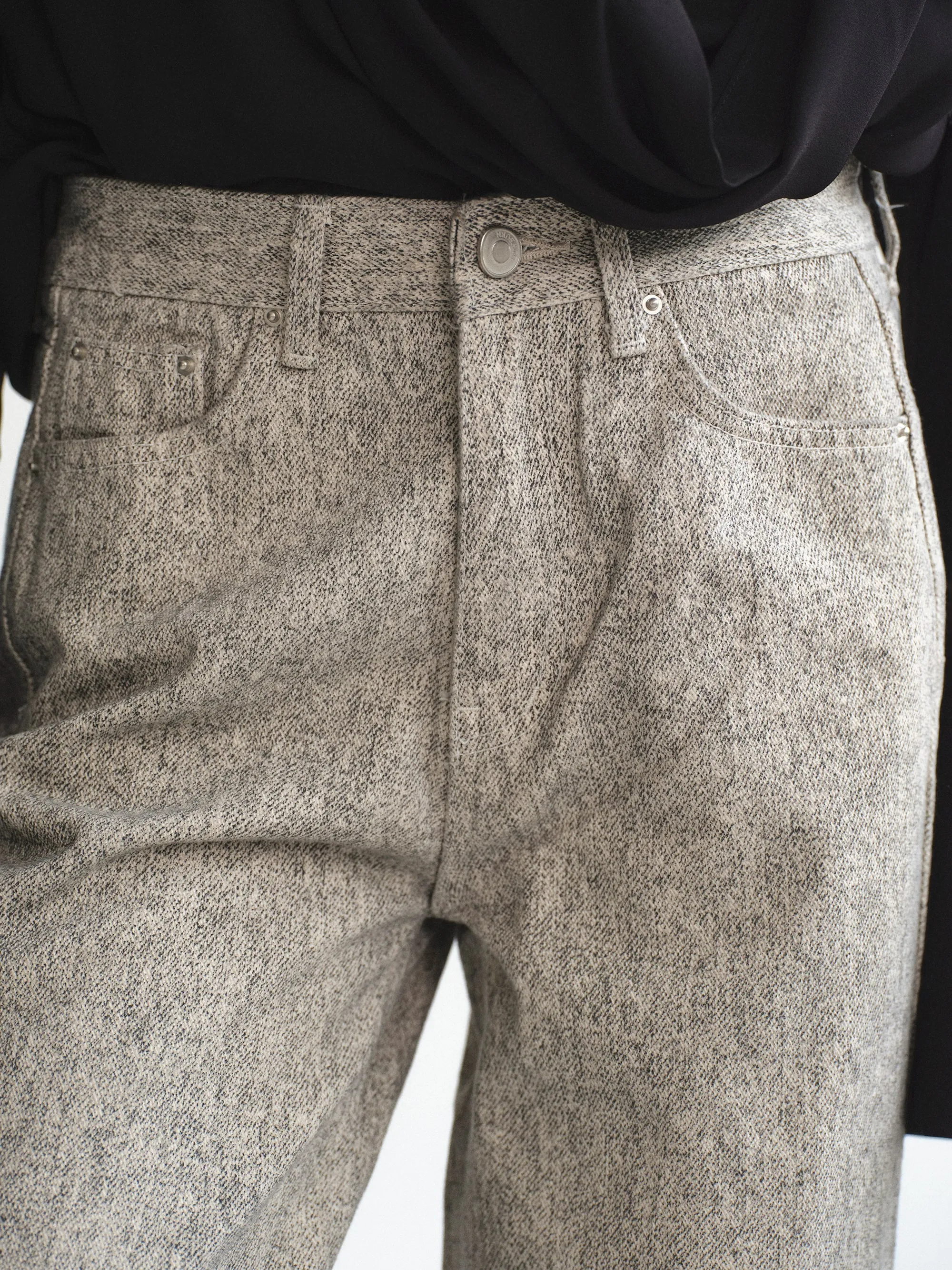 Heathered Loose Jeans, Beige sold by Source Unknown product image thumbnail 2