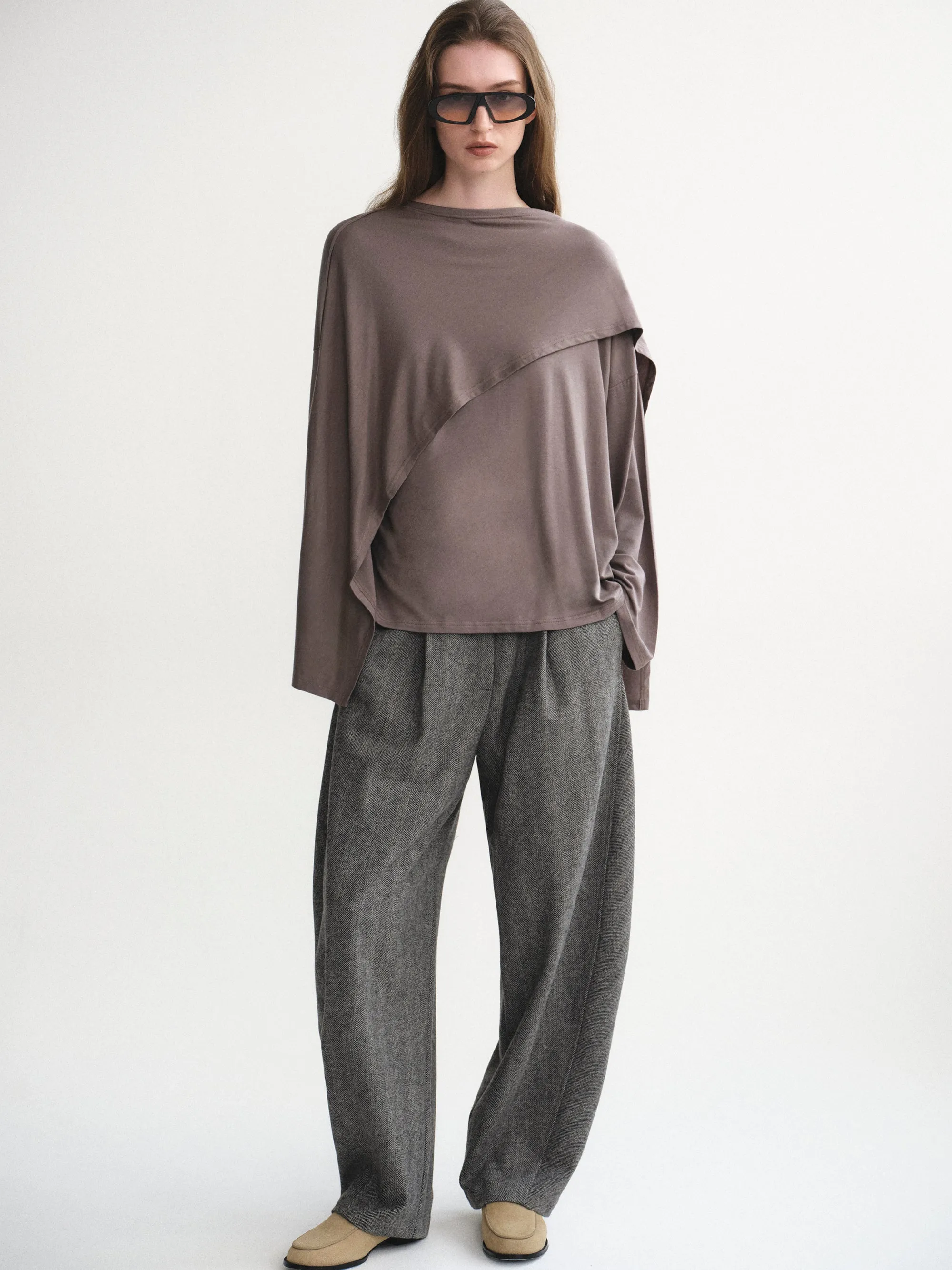 Scarf Detail T-Shirt, Graphite sold by Source Unknown product image thumbnail 3