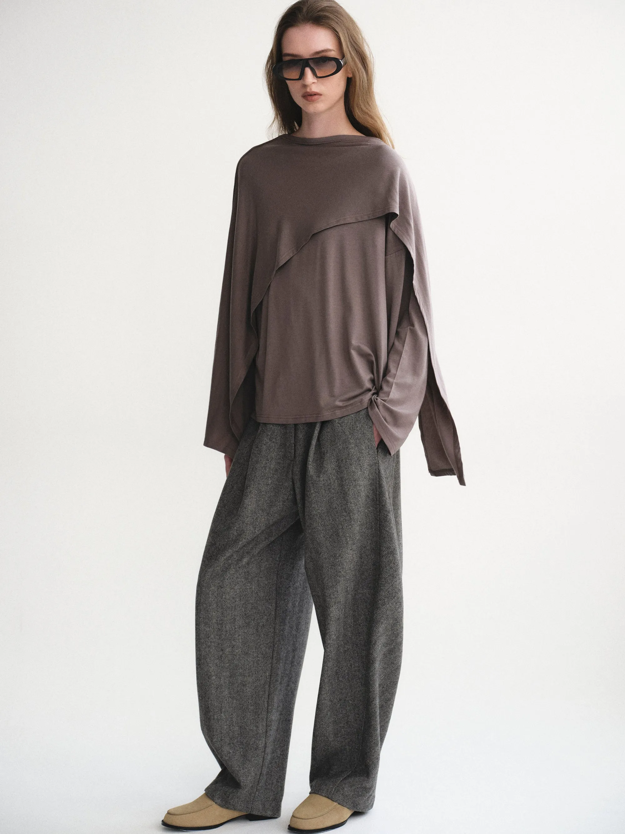 Scarf Detail T-Shirt, Graphite sold by Source Unknown product image thumbnail 2