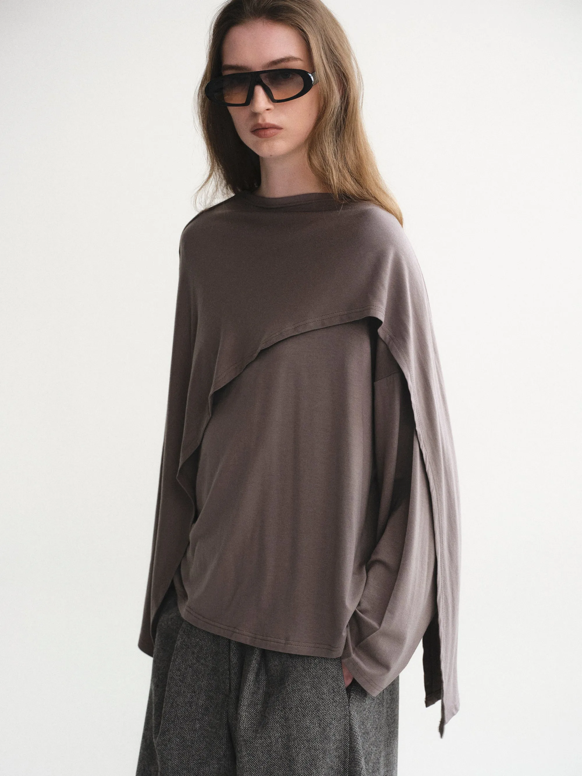 Scarf Detail T-Shirt, Graphite sold by Source Unknown product image thumbnail 4