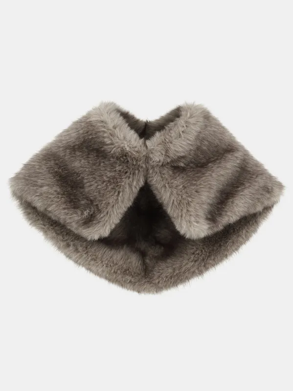 Faux-Fur Scarf, Grey sold by Source Unknown