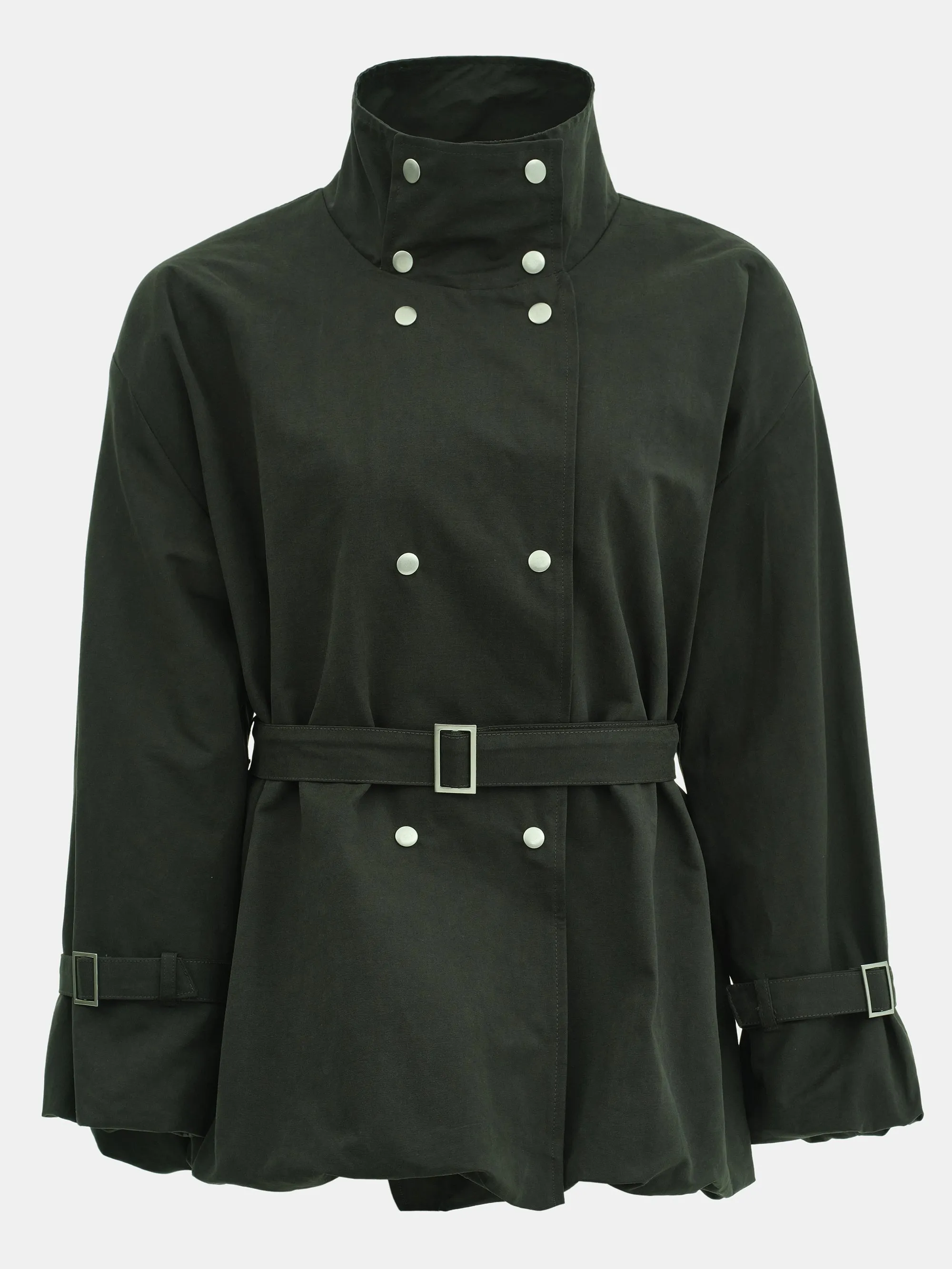 Balloon Short Trench Jacket, Olive sold by Source Unknown product image thumbnail 5