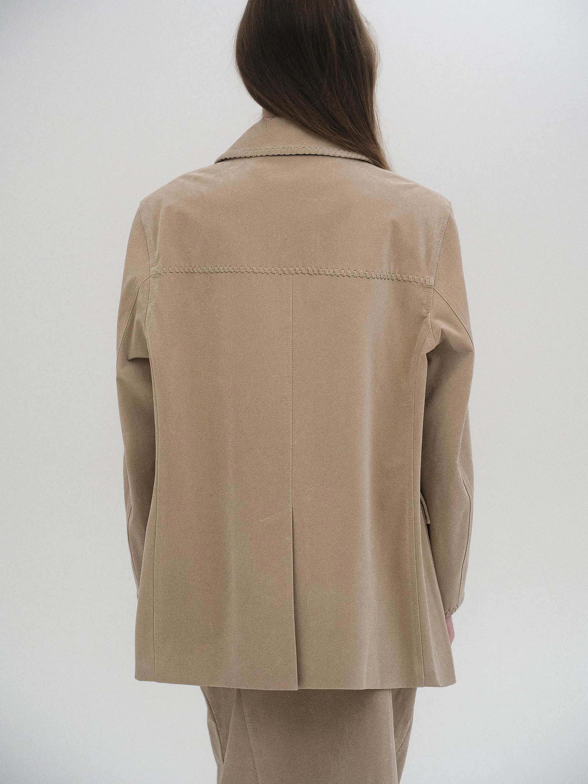 Suede Effect Single Jacket, Nude sold by Source Unknown product image thumbnail 5