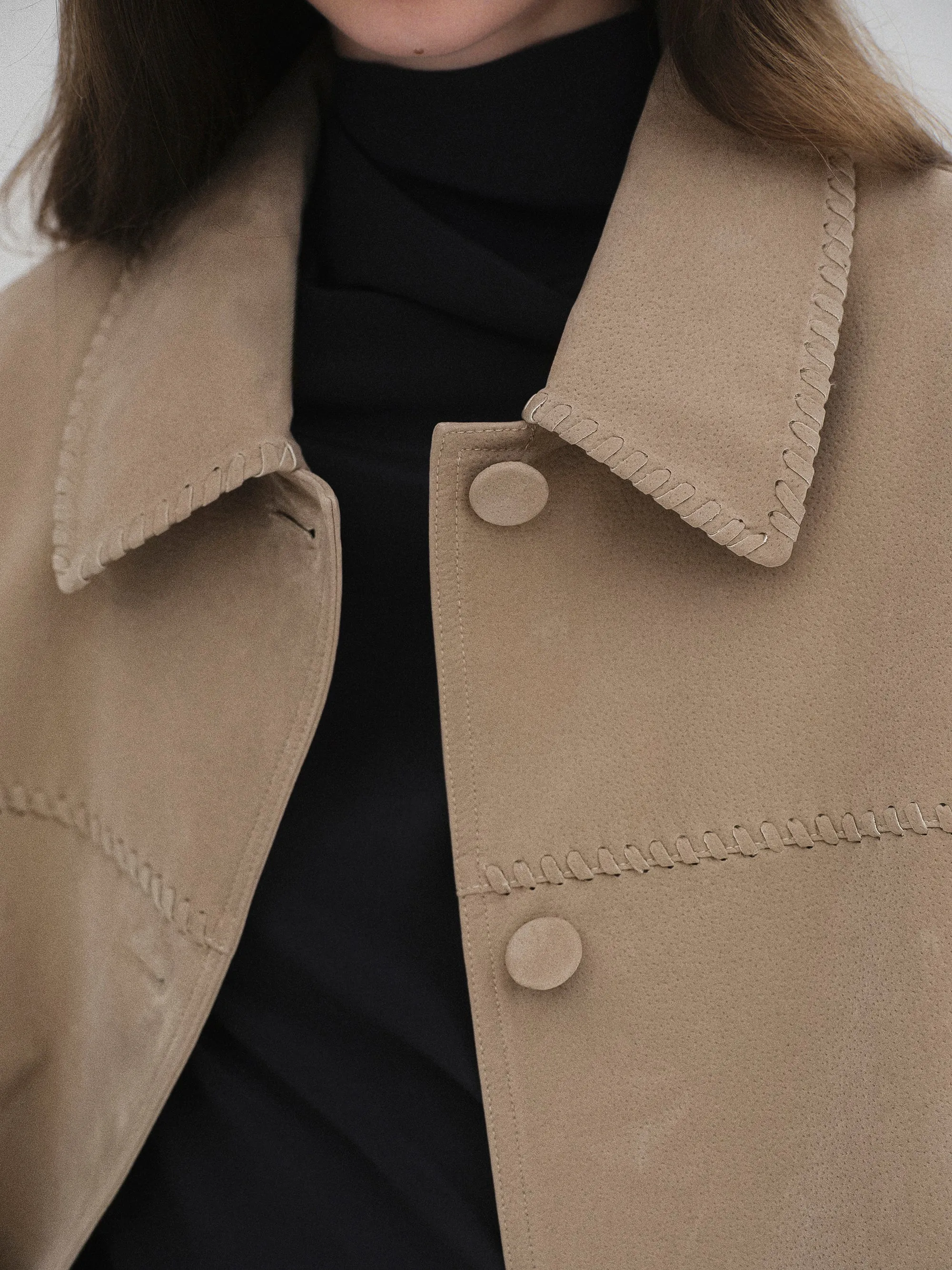 Suede Effect Single Jacket, Nude sold by Source Unknown product image thumbnail 4