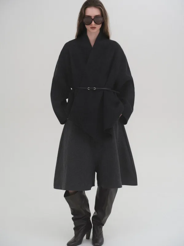 Wide Bermuda Shorts, Charcoal sold by Source Unknown