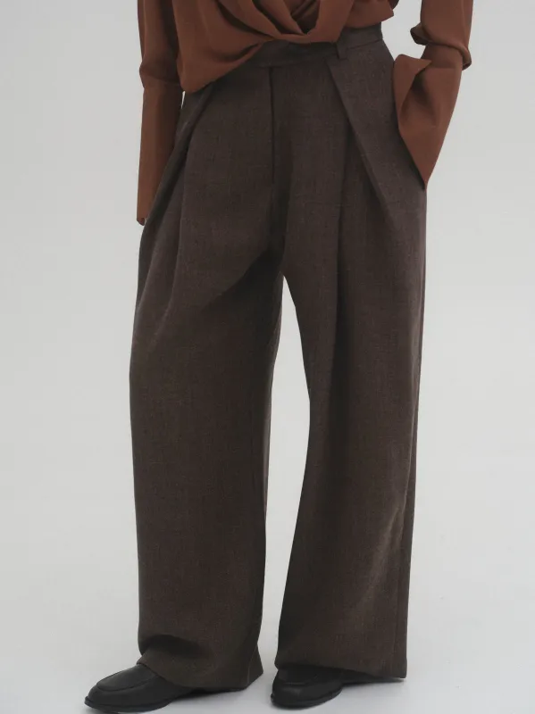 Tucked Trousers, Brown sold by Source Unknown