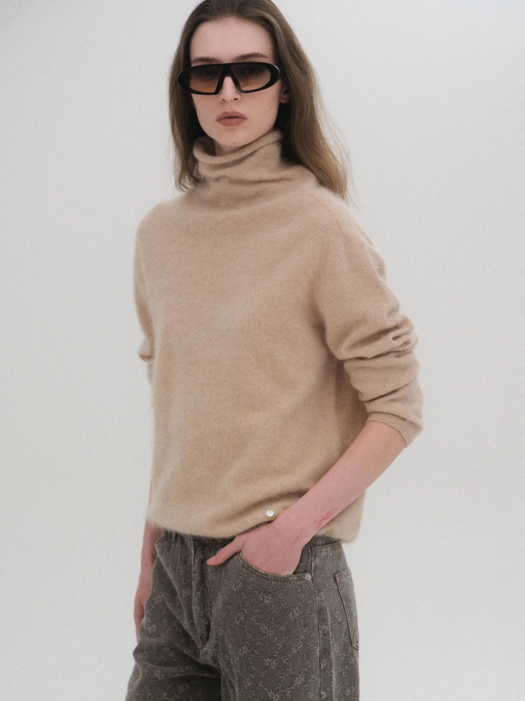 Wool-Cashmere Turtleneck Knit, Camel sold by Source Unknown product image thumbnail 2