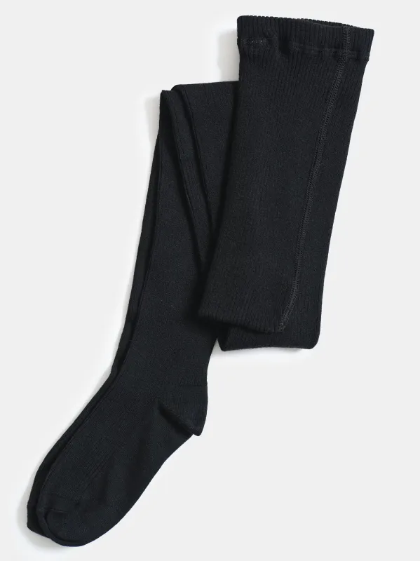 Rib Knit Tights, Black sold by Source Unknown