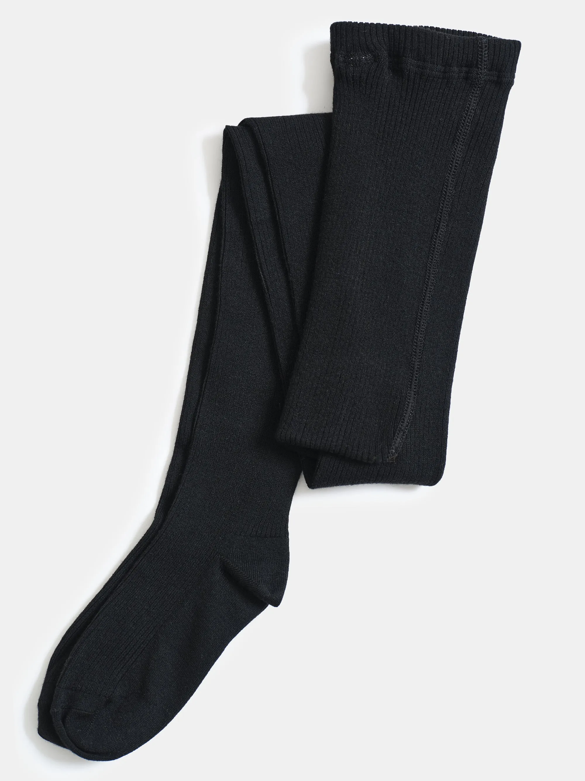 Rib Knit Tights, Black sold by Source Unknown