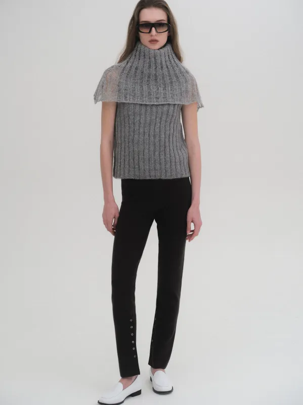 Neck Warmer Knit Top, Grey sold by Source Unknown