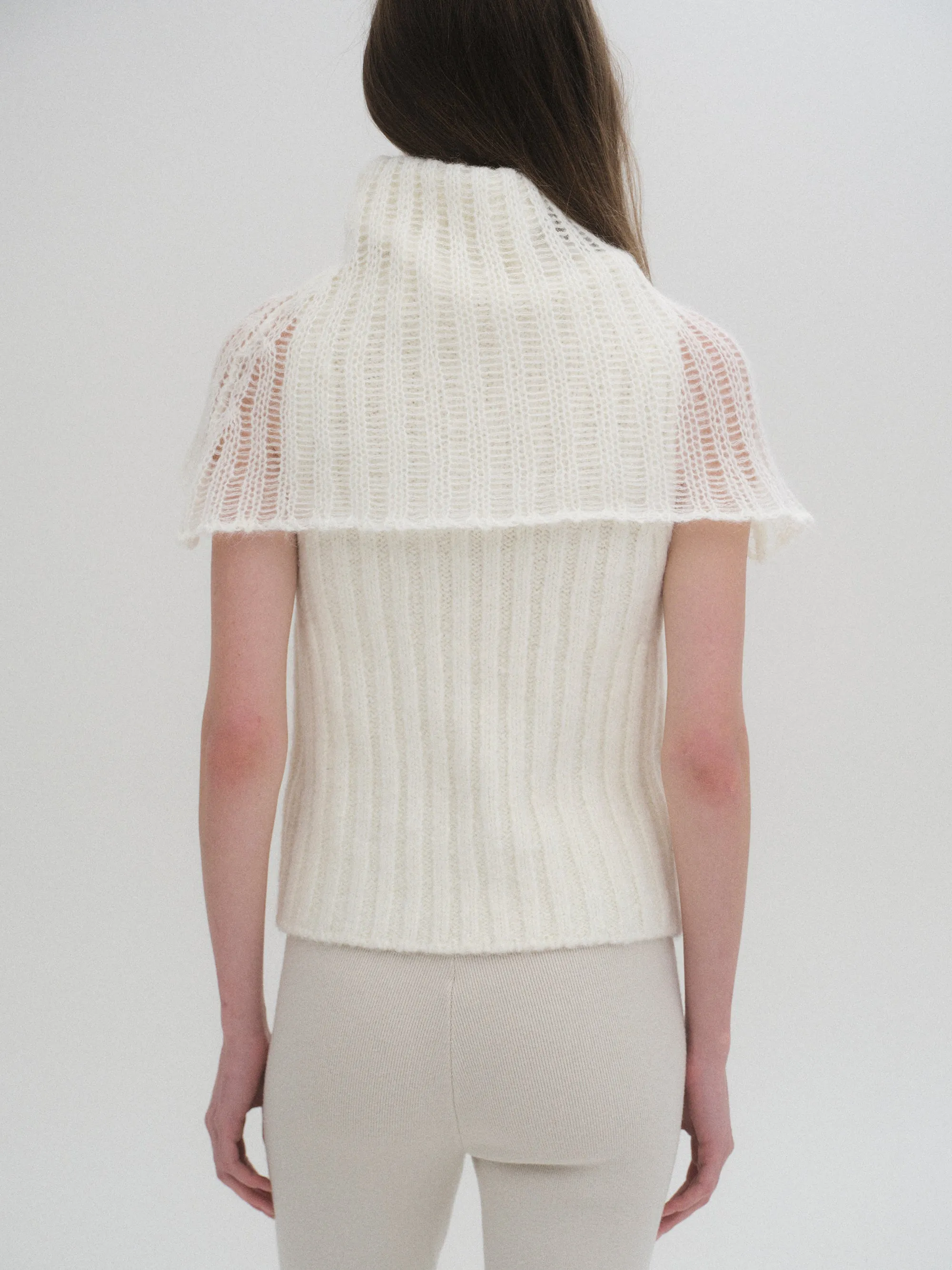 Neck Warmer Knit Top, Ivory sold by Source Unknown product image thumbnail 4