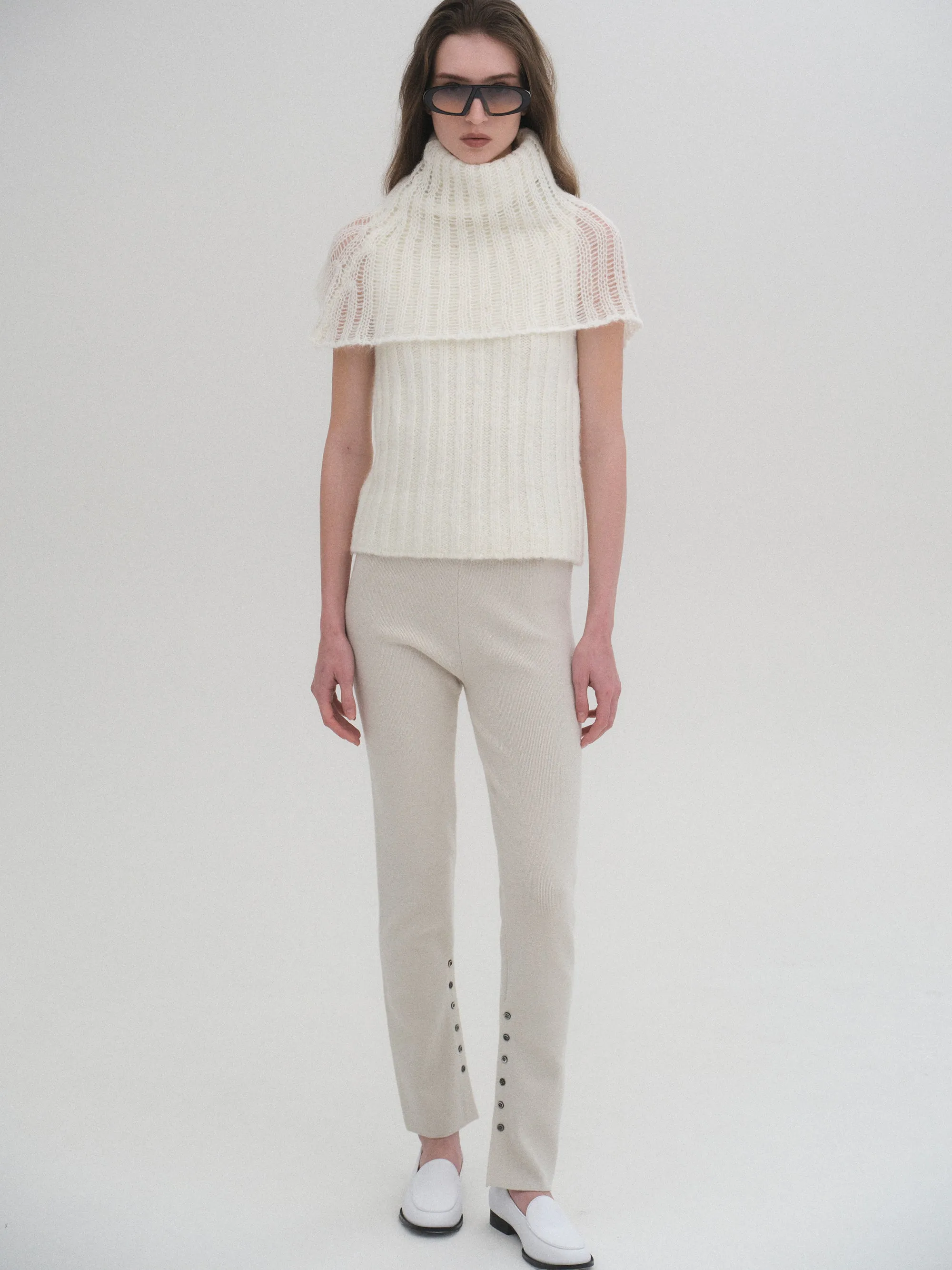 Neck Warmer Knit Top, Ivory sold by Source Unknown product image thumbnail 3