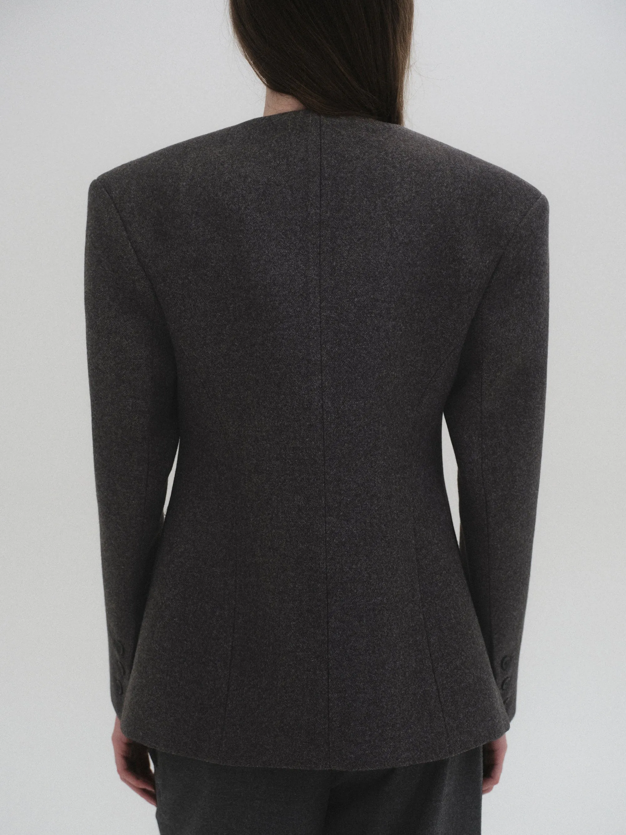 Double Breasted Hourglass Jacket, Charcoal sold by Source Unknown product image thumbnail 4