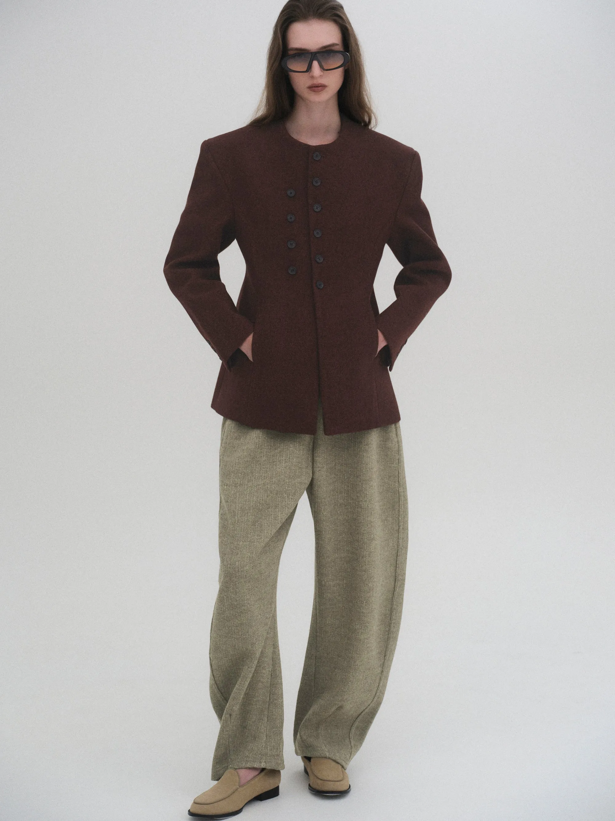 Double Breasted Hourglass Jacket, Brown sold by Source Unknown product image thumbnail 3