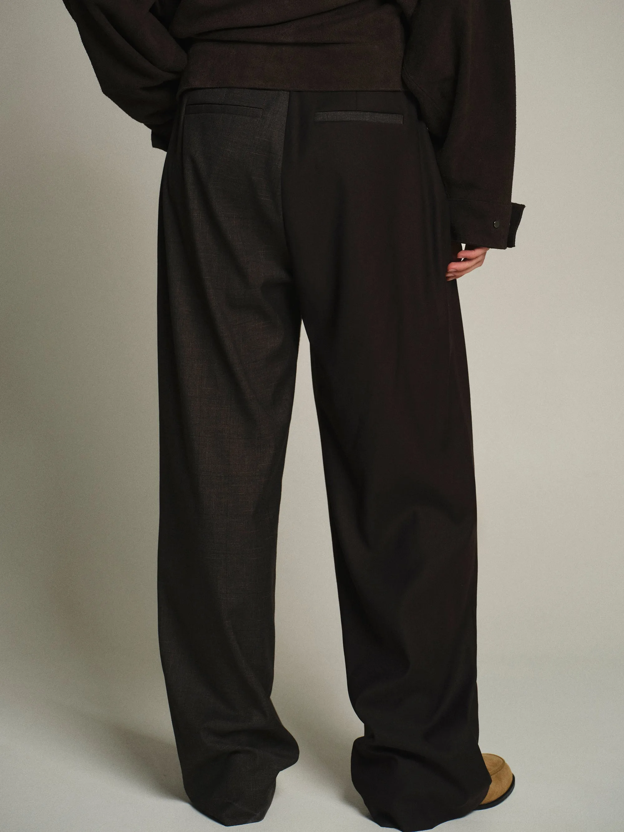 Combination Pleated Trousers, Brown sold by Source Unknown product image thumbnail 5