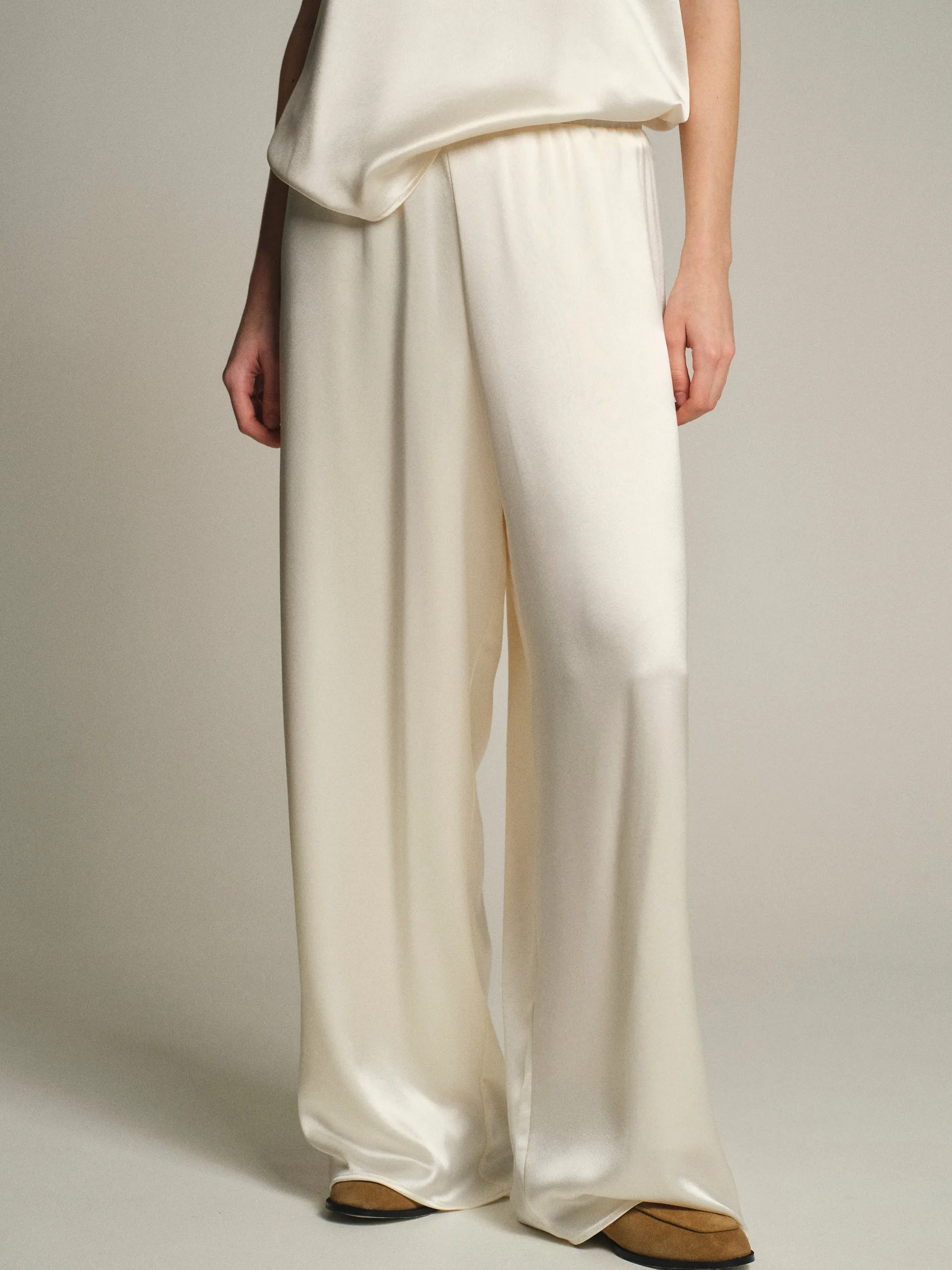Satin Effect Drawstring Pants, Pearl sold by Source Unknown product image thumbnail 2