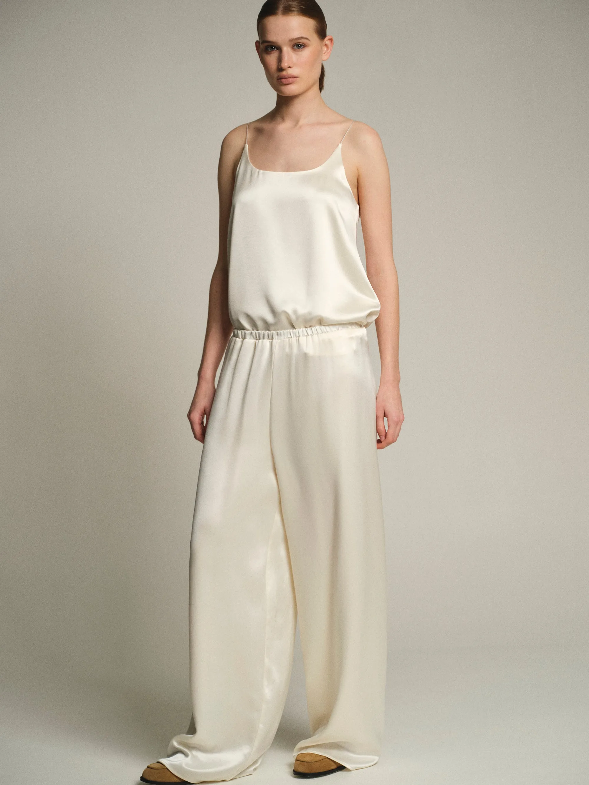 Satin Effect Drawstring Pants, Pearl sold by Source Unknown product image thumbnail 3
