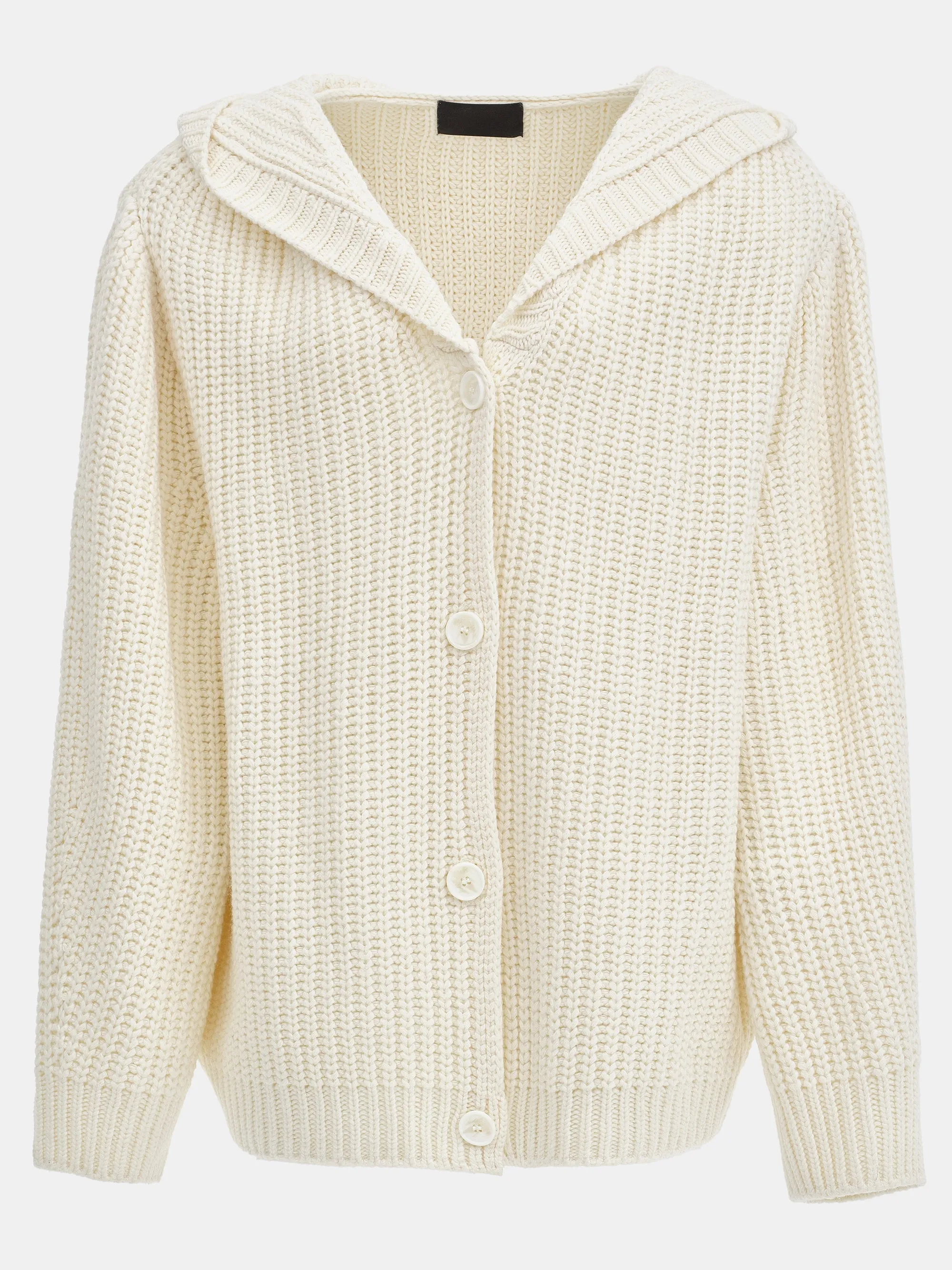 Rib Knit Hooded Cardigan, Ivory sold by Source Unknown product image thumbnail 4