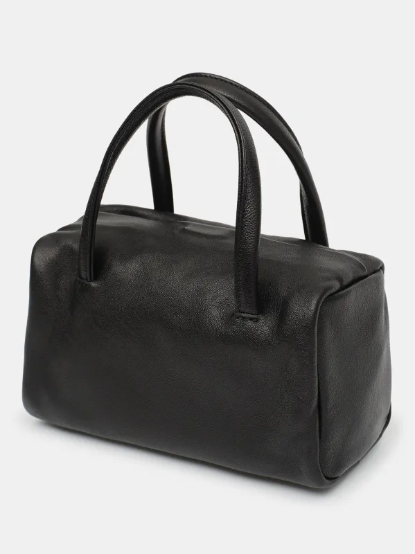 Mini Leather Handle Bag, Black sold by Source Unknown