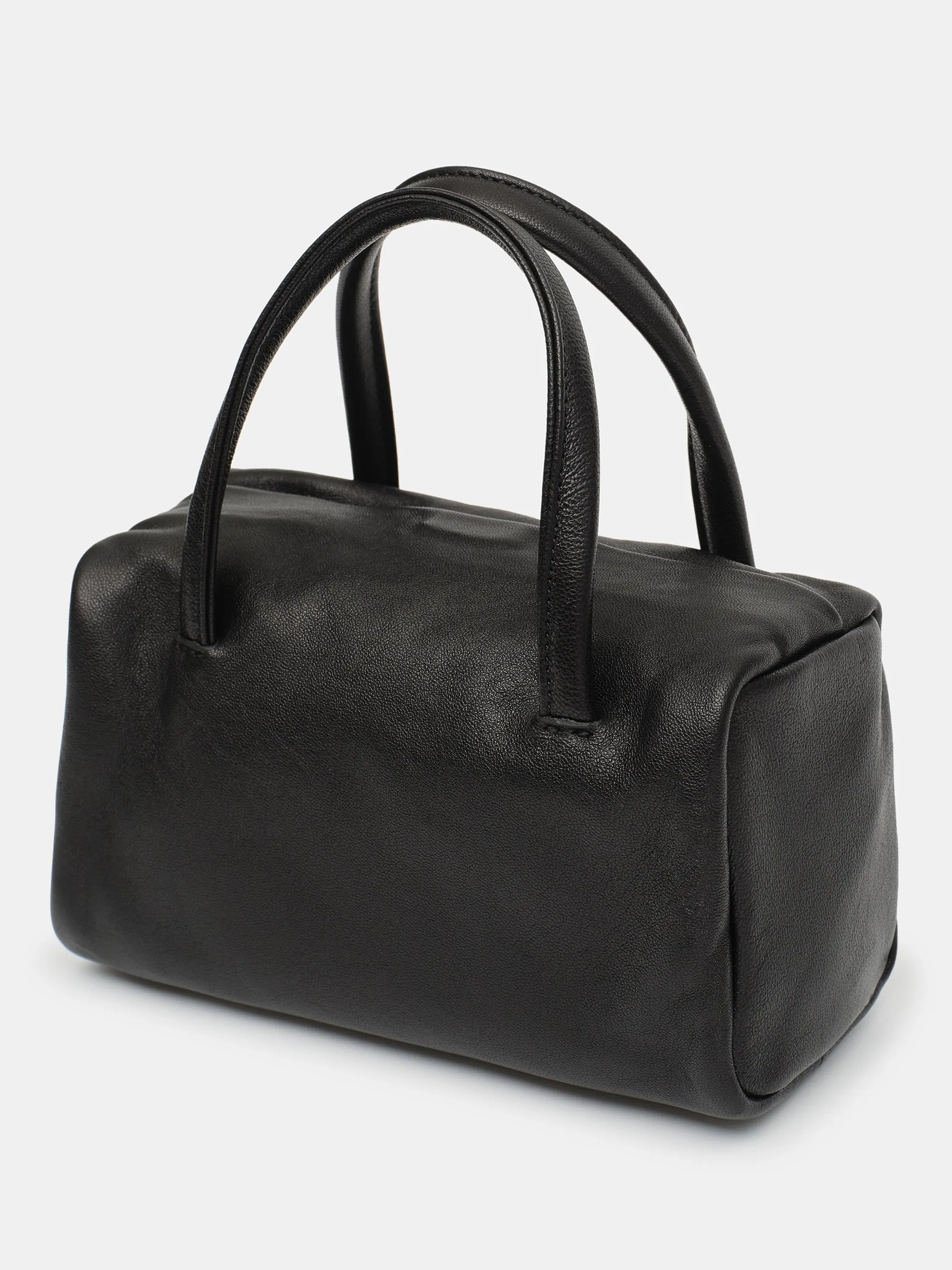 Mini Leather Handle Bag, Black sold by Source Unknown