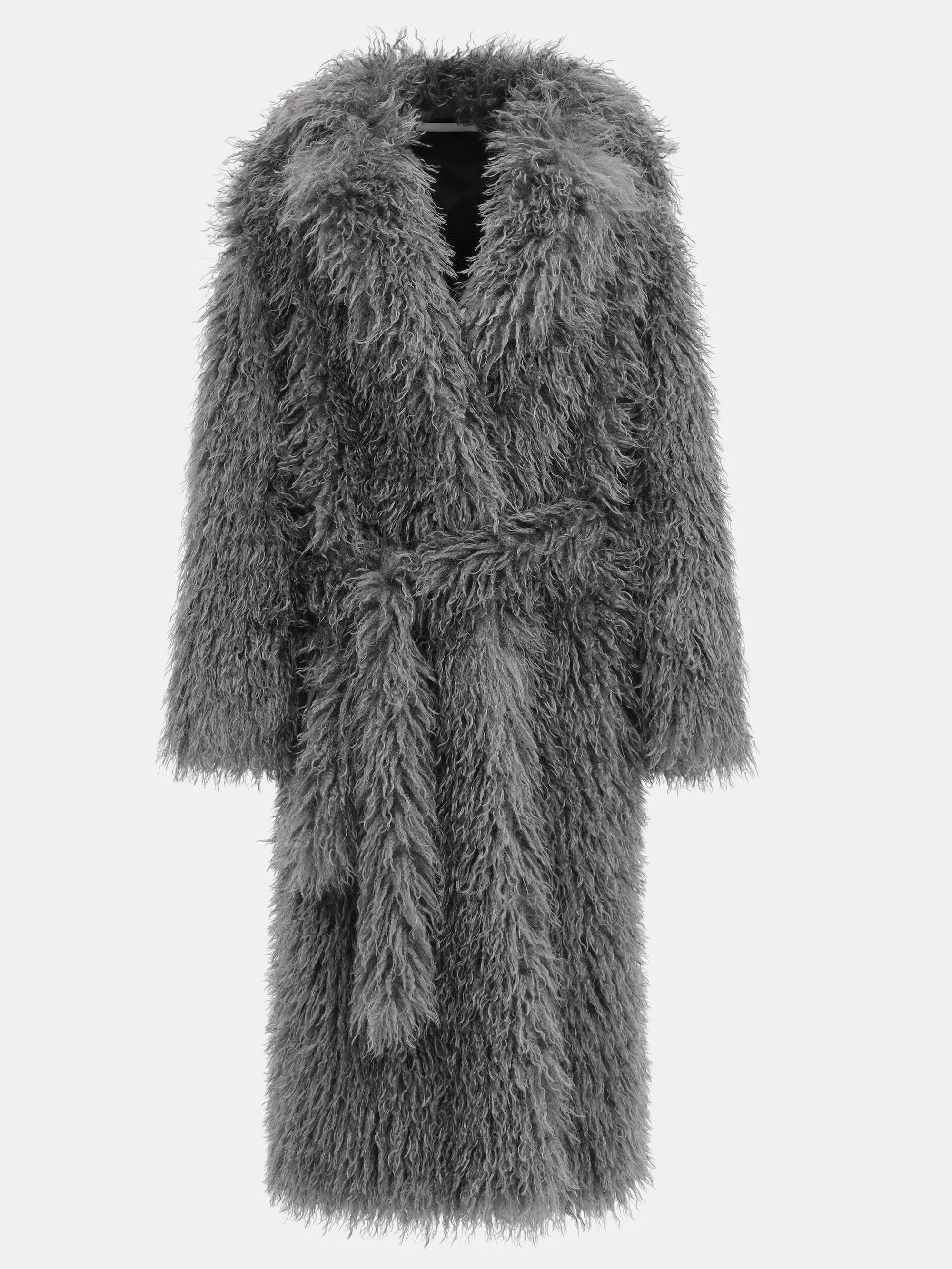 Long Belted Plush Coat, Sage sold by Source Unknown product image thumbnail 4