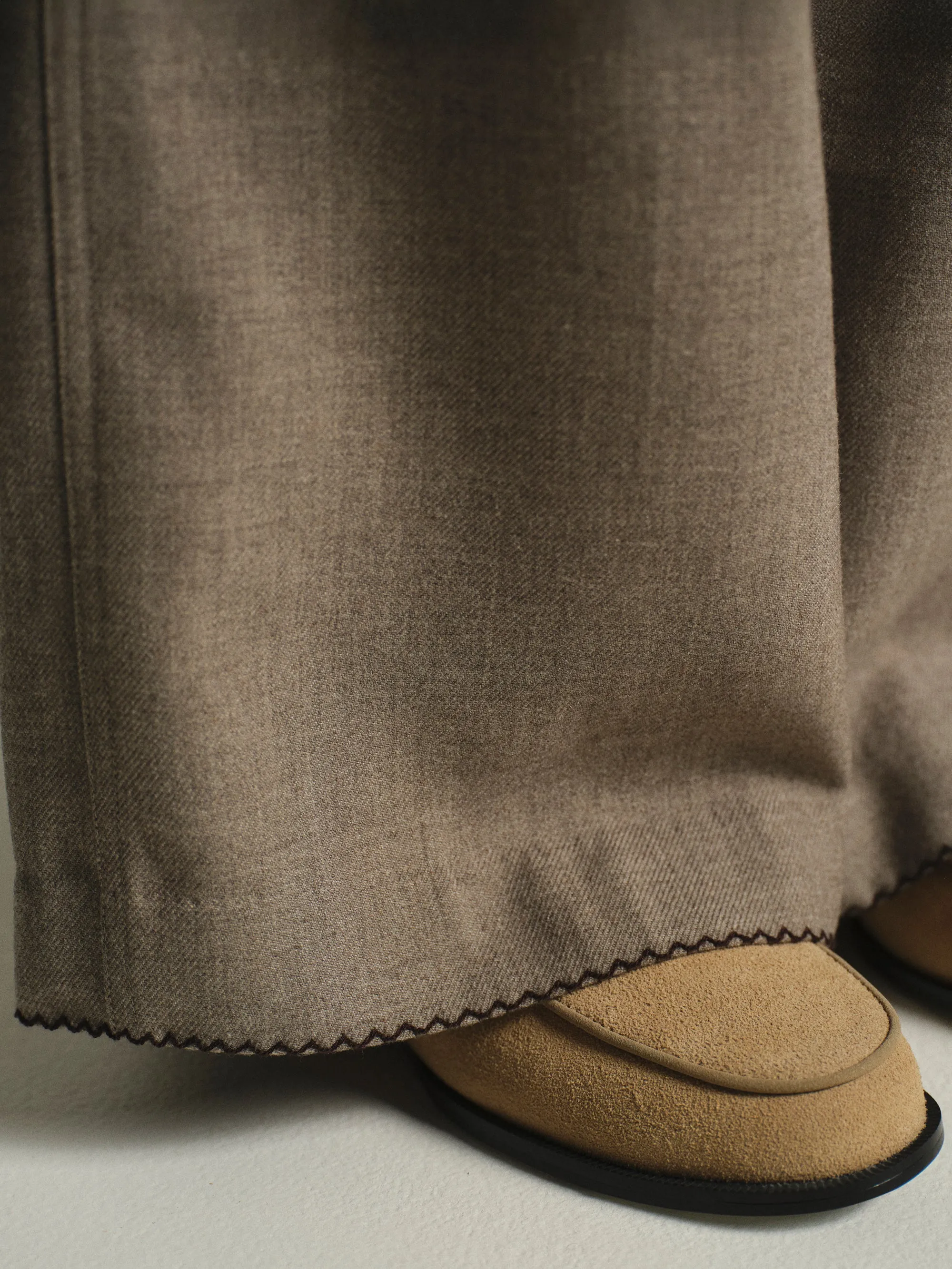 Cord-Belt Wool Trousers, Brown sold by Source Unknown product image thumbnail 2