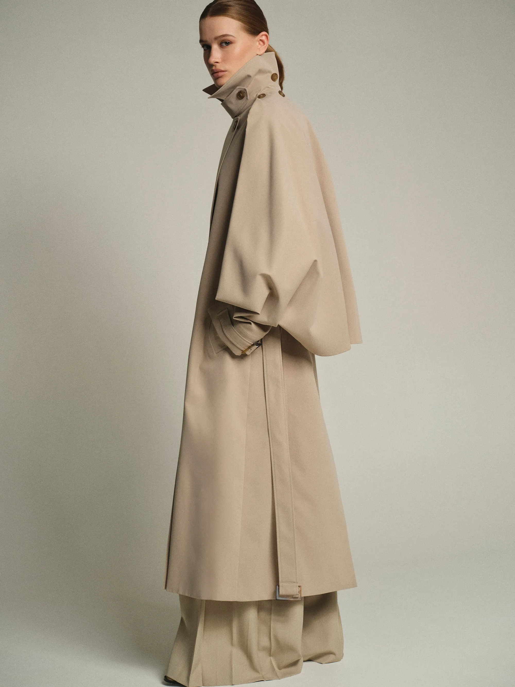 Slit Sleeve Trench Coat, Beige sold by Source Unknown product image thumbnail 4