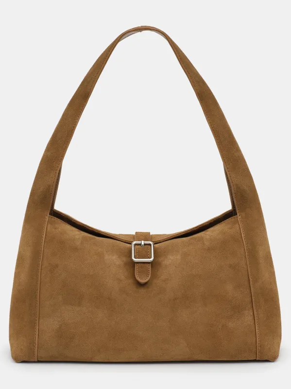 Slouchy Suede Shoulder Bag, Brown sold by Source Unknown