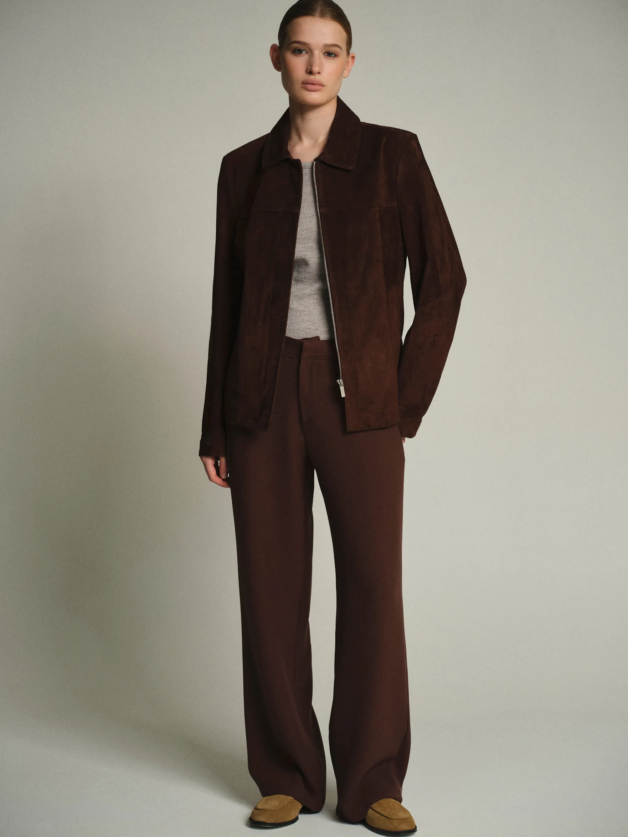 Suede Trucker Jacket, Dark Brown sold by Source Unknown product image thumbnail 2