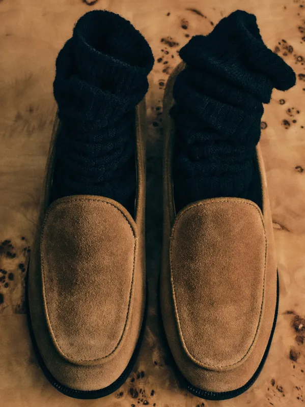 Soft Suede Loafers, Camel sold by Source Unknown