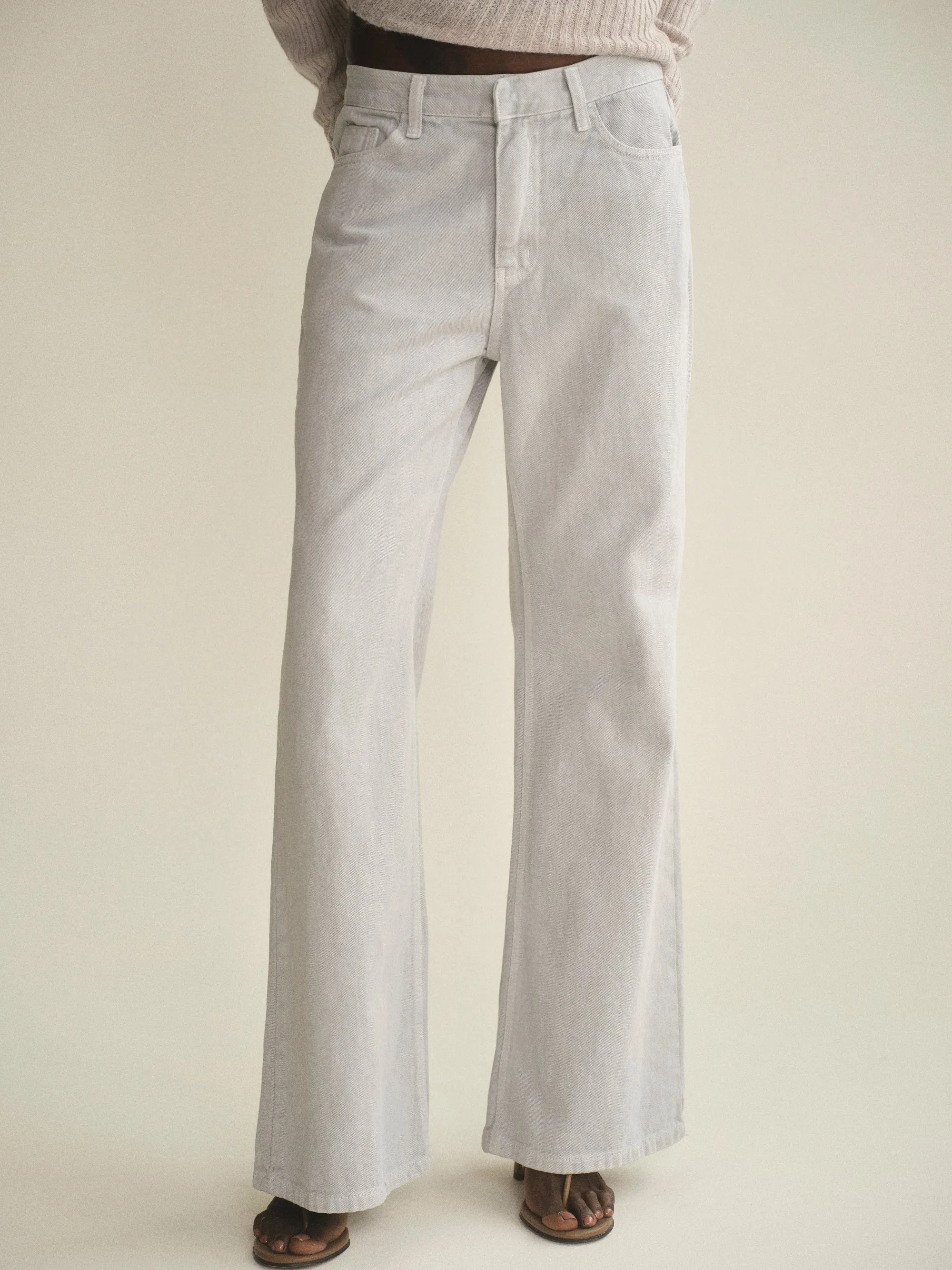 Faded Flared Jeans, Faded Grey sold by Source Unknown