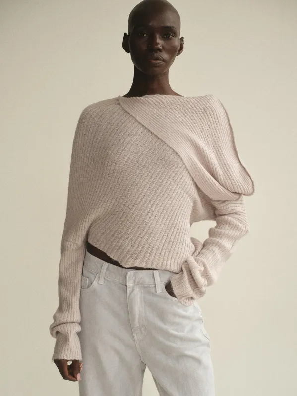 Sculptural Knit Top, Pale Grey sold by Source Unknown