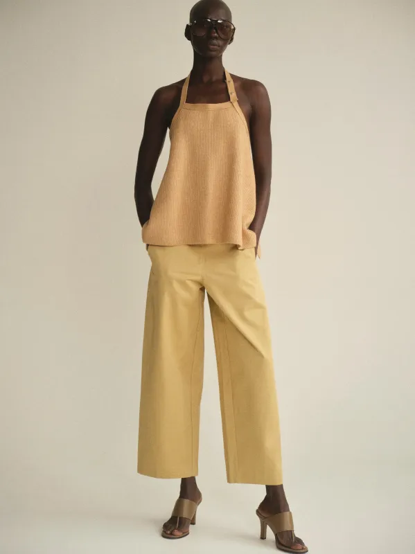 Rounded-Leg Chino Pants, Beige sold by Source Unknown