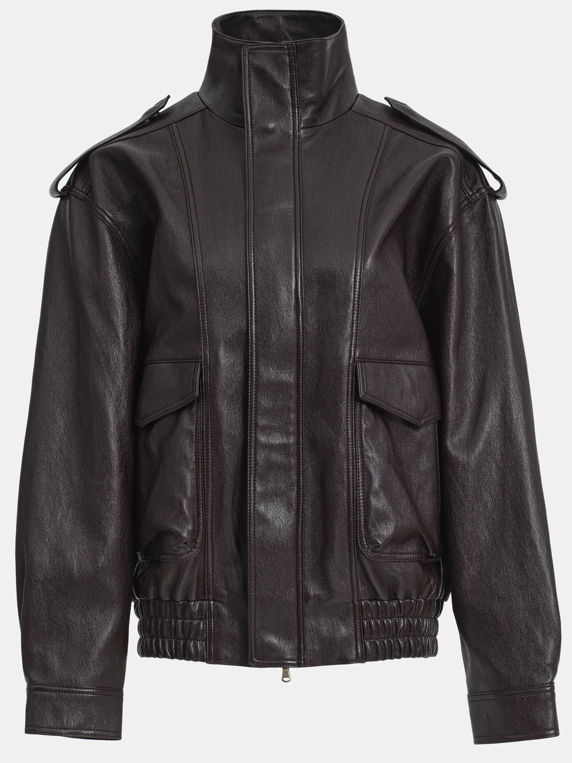 Faux-Leather Aviator Jacket, Brown sold by Source Unknown product image thumbnail 5