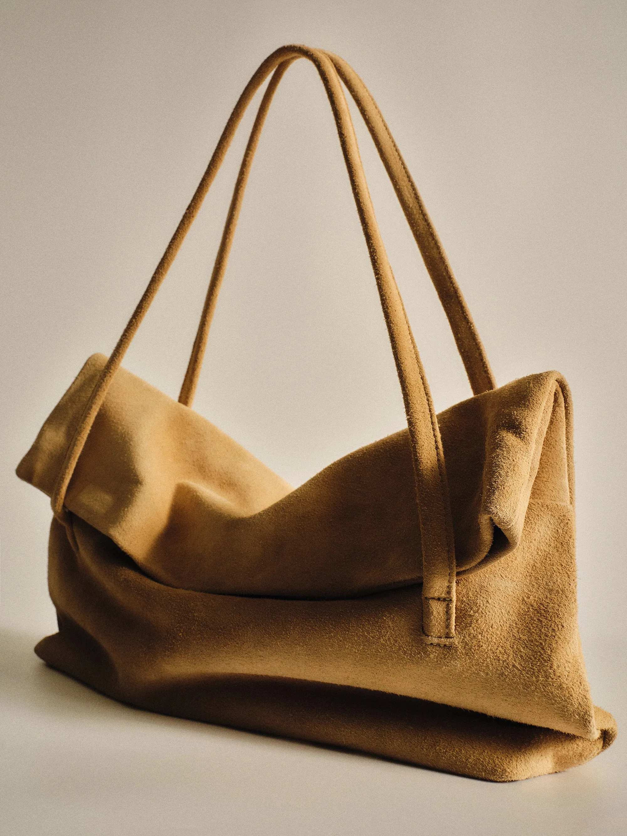 Envelope Suede Shoulder Bag, Nude sold by Source Unknown