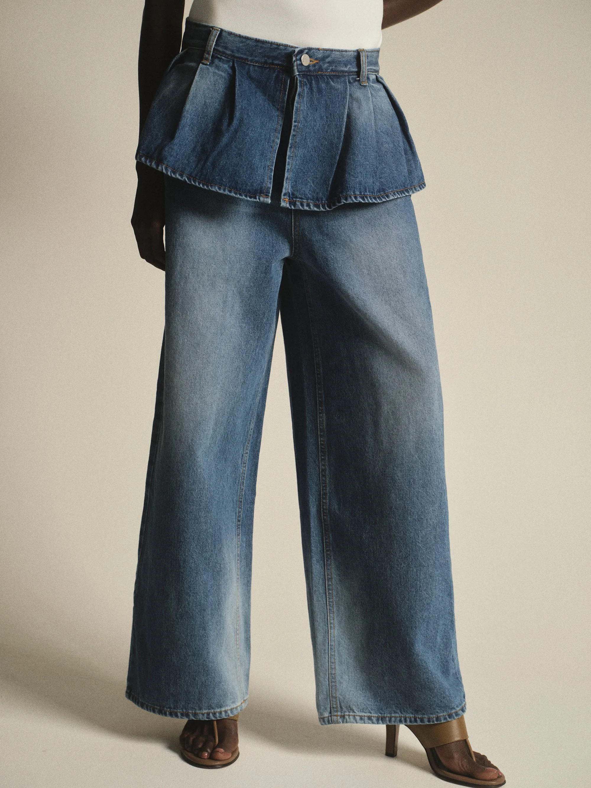 Peplum Jeans, Blue sold by Source Unknown