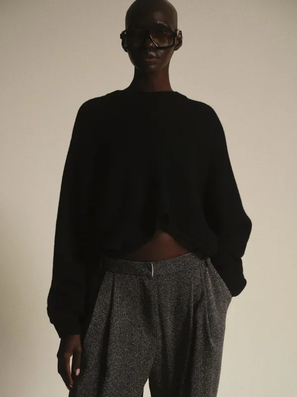 Open Back Dolman Knit, Black sold by Source Unknown