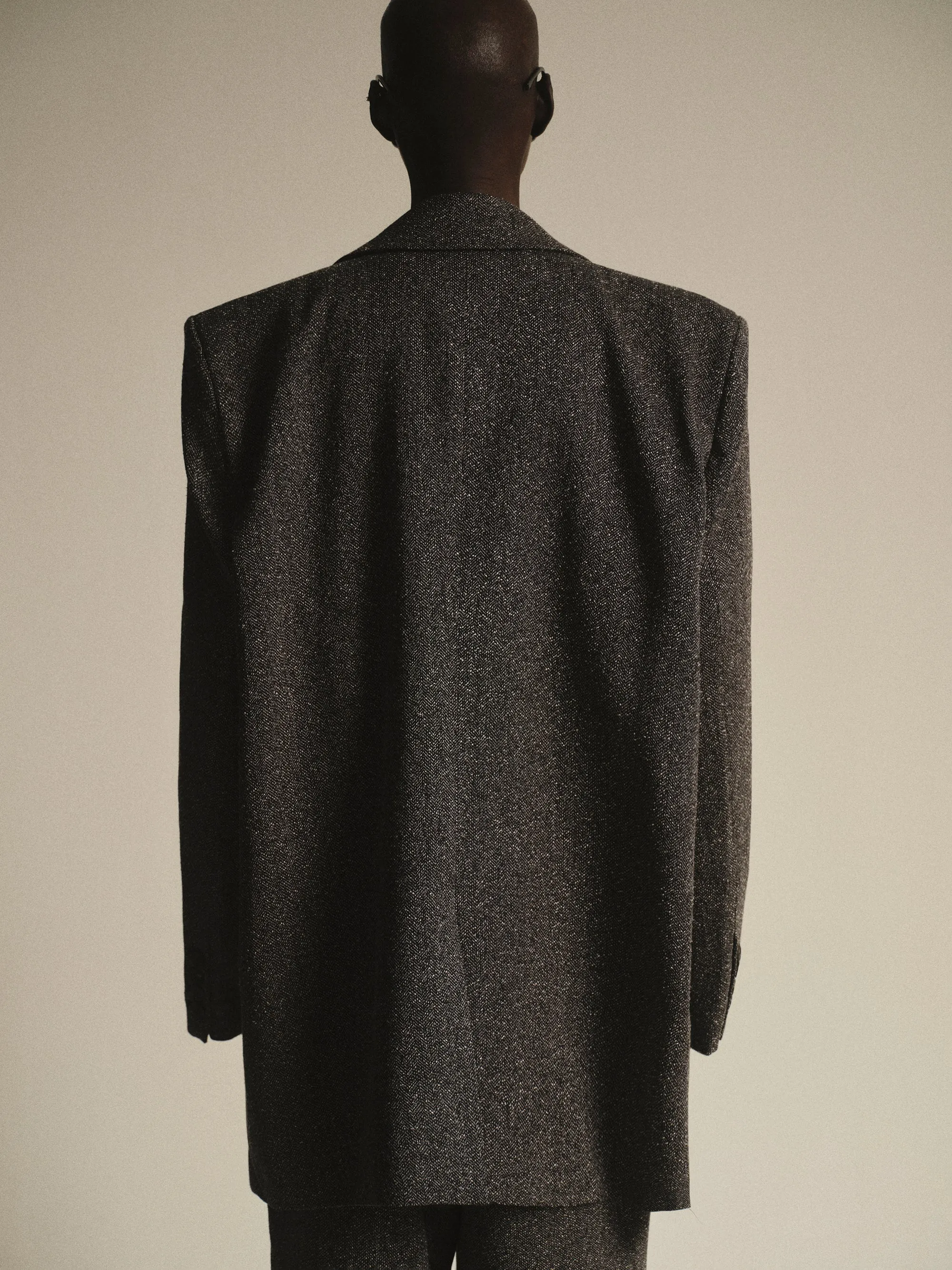 Oversized Overlap Blazer, Grey Melange sold by Source Unknown product image thumbnail 4