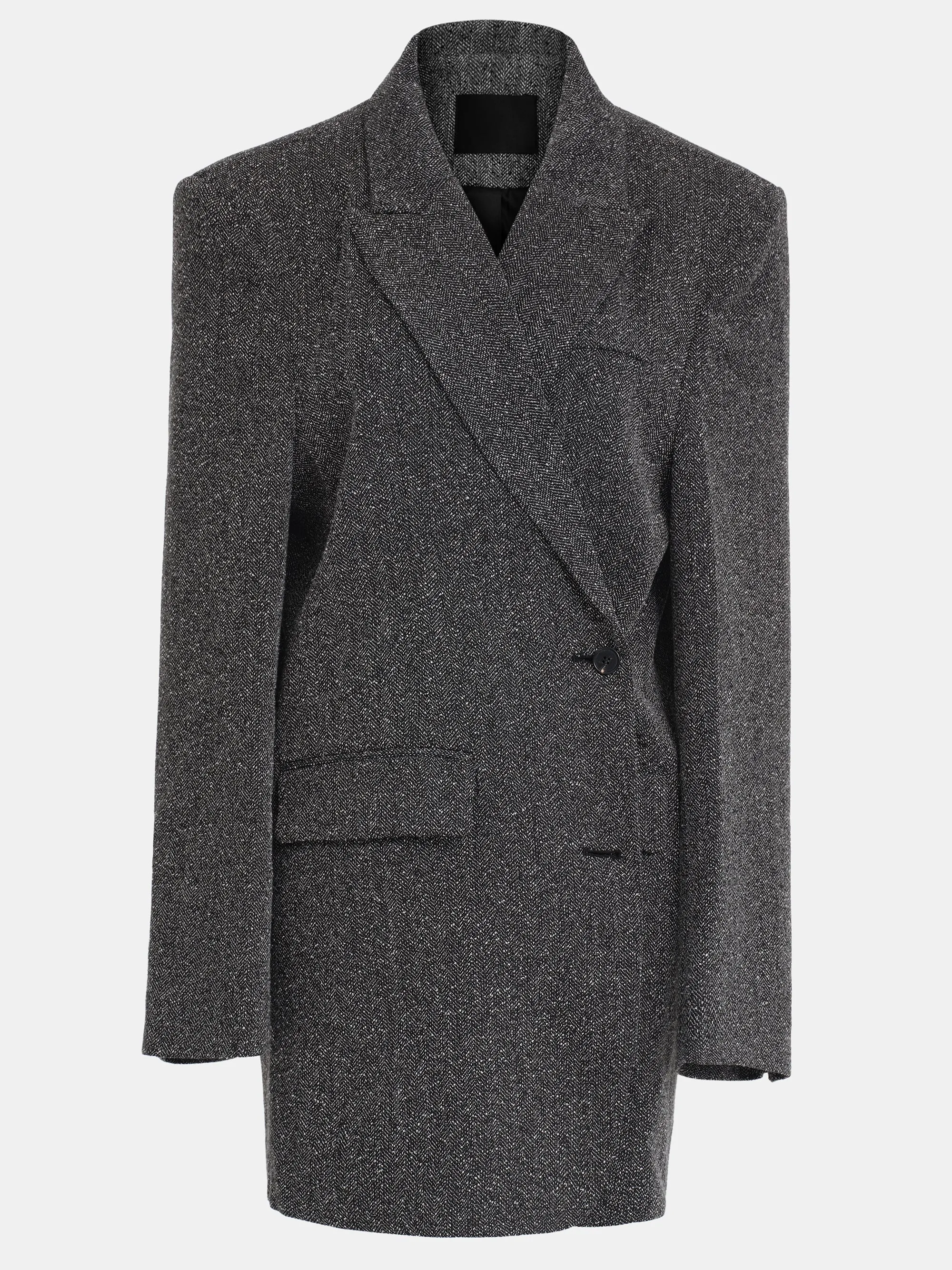 Oversized Overlap Blazer, Grey Melange sold by Source Unknown product image thumbnail 5