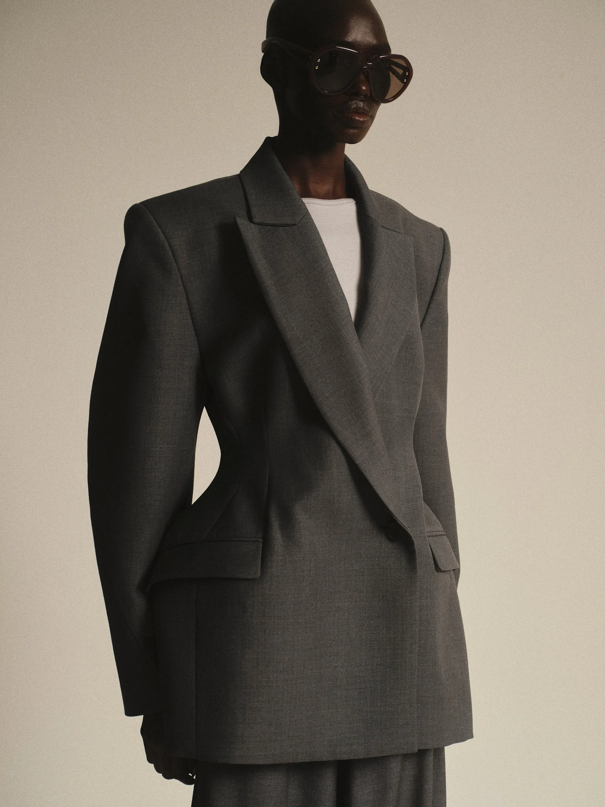 Hourglass Blazer, Grey sold by Source Unknown product image thumbnail 2