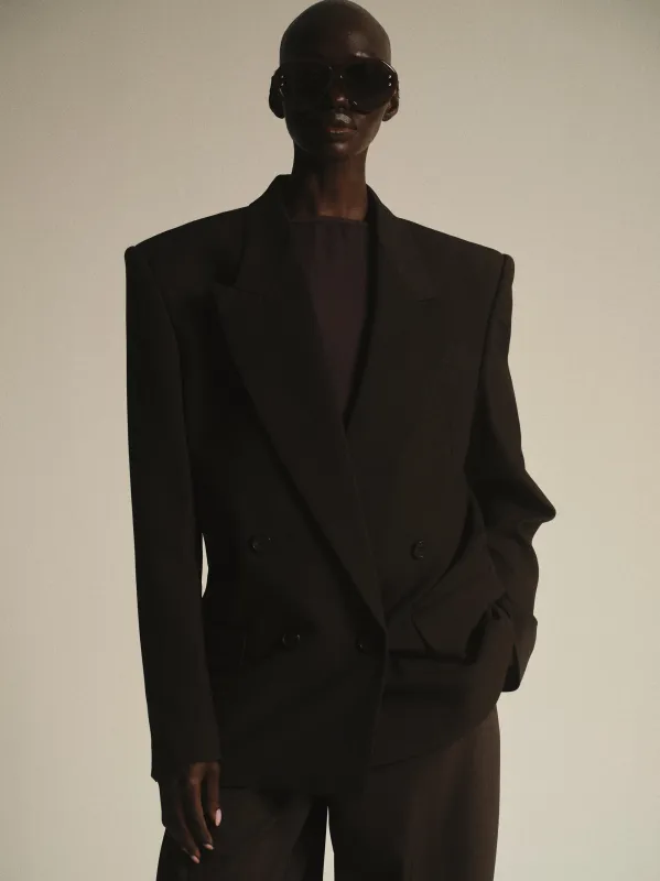 Double Breasted Blazer, Brown sold by Source Unknown