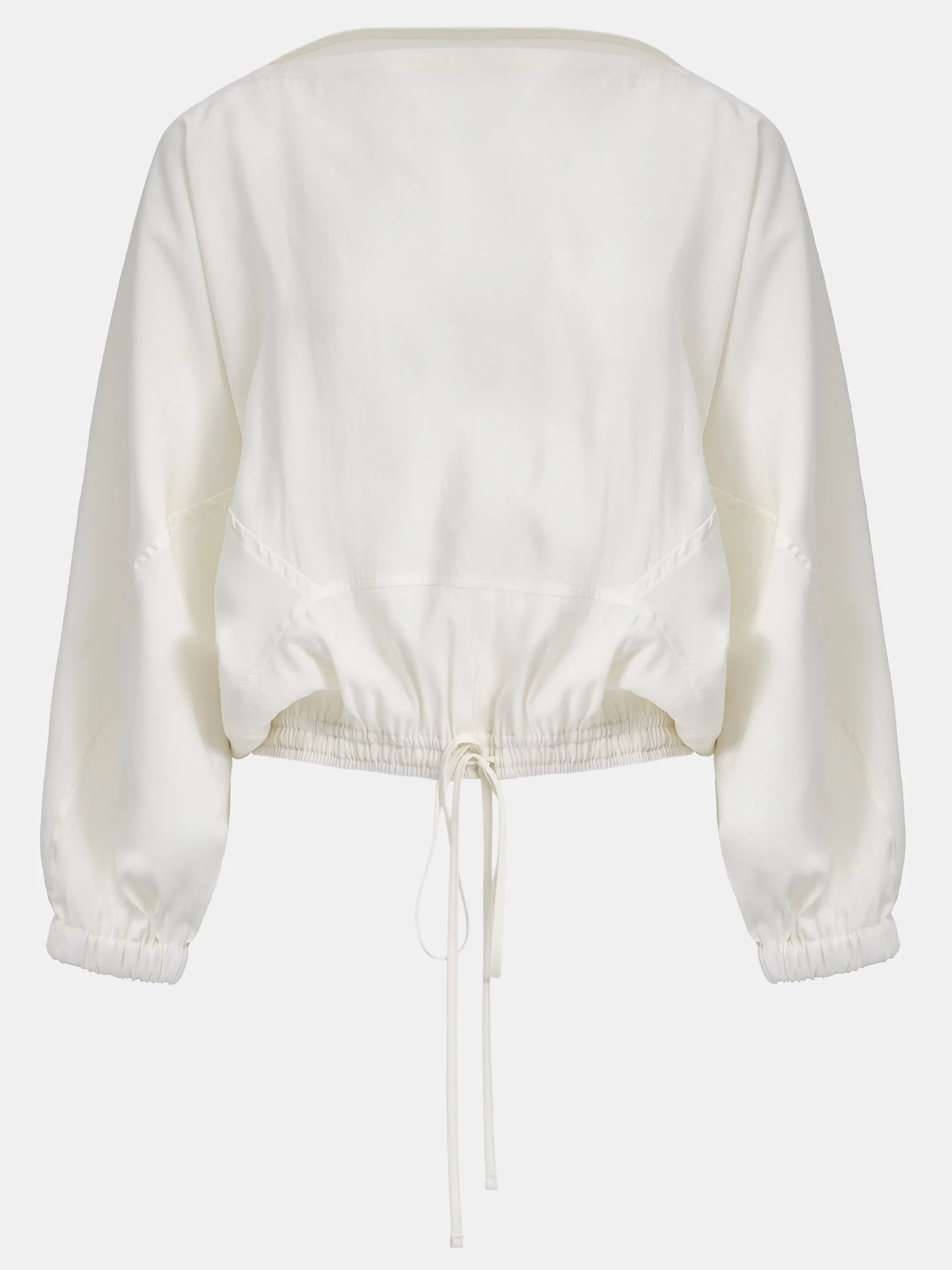 Drawstring Satin Blouse, Ivory sold by Source Unknown product image thumbnail 4