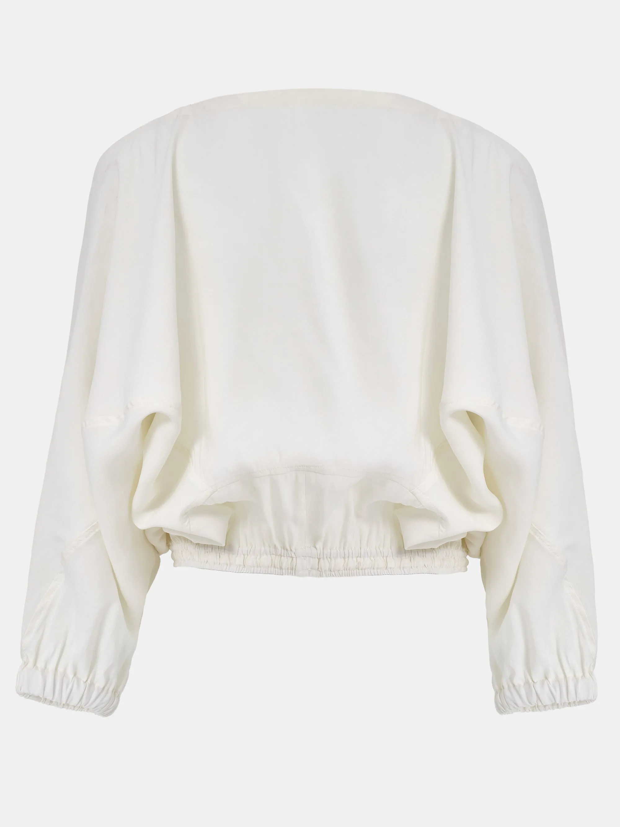 Drawstring Satin Blouse, Ivory sold by Source Unknown product image thumbnail 5